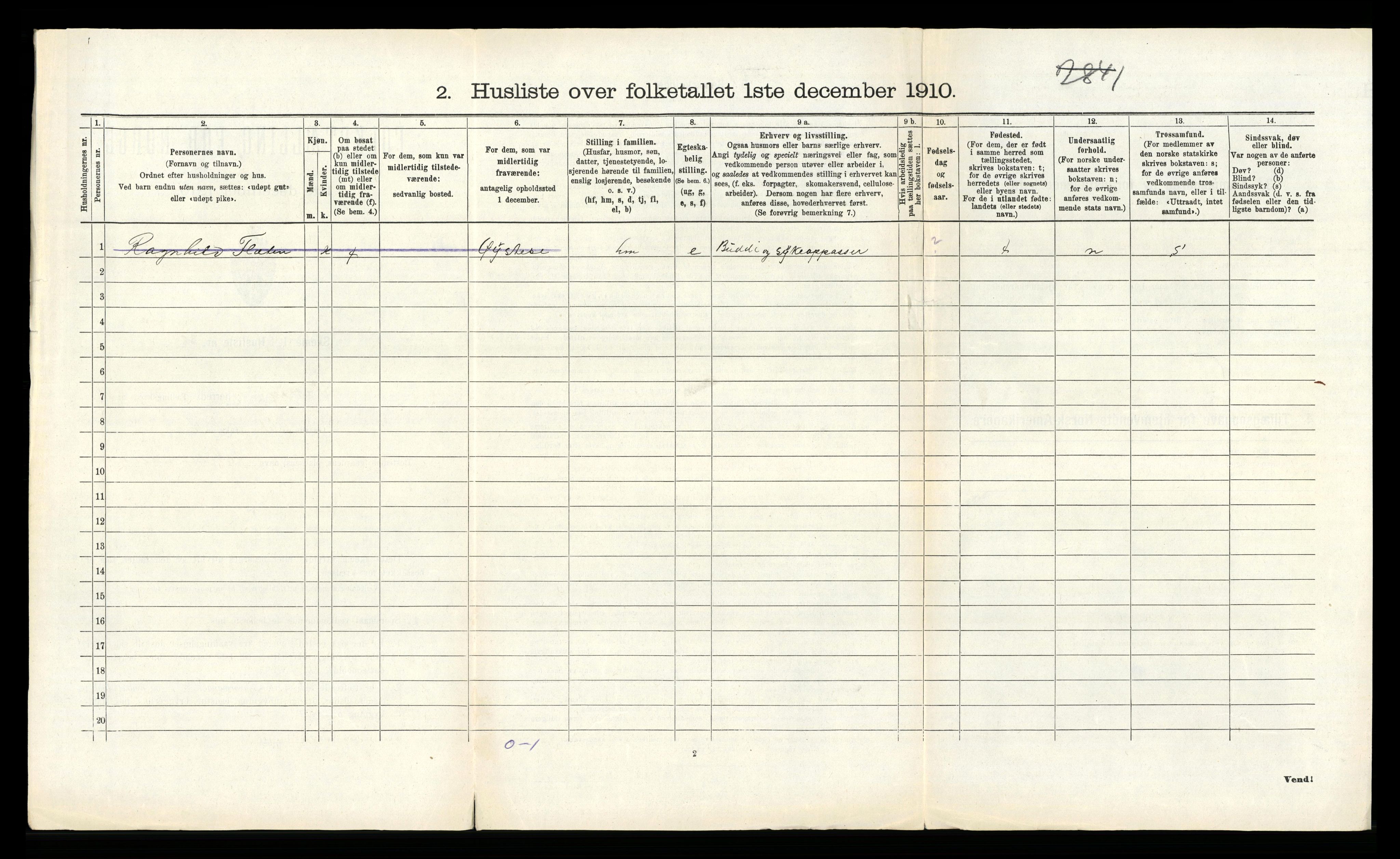 RA, 1910 census for Kvam, 1910, p. 1076