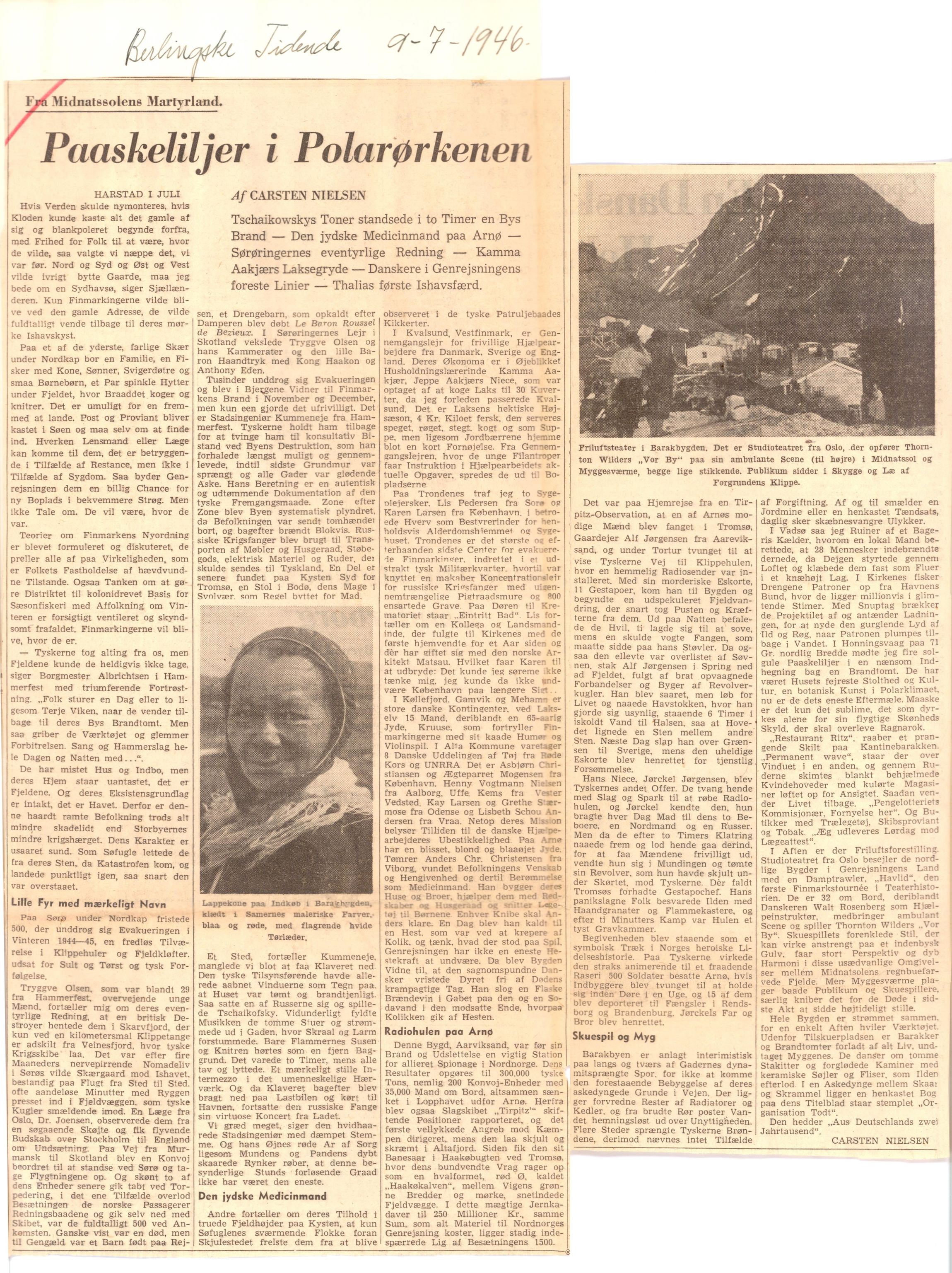 Finnmarkskontorets presse- og opplysningsarkiv , FMFB/A-1198/E/L0003/0012/0004: I Nord-Troms og Finnmark - generelt  / Generelt, 1946
