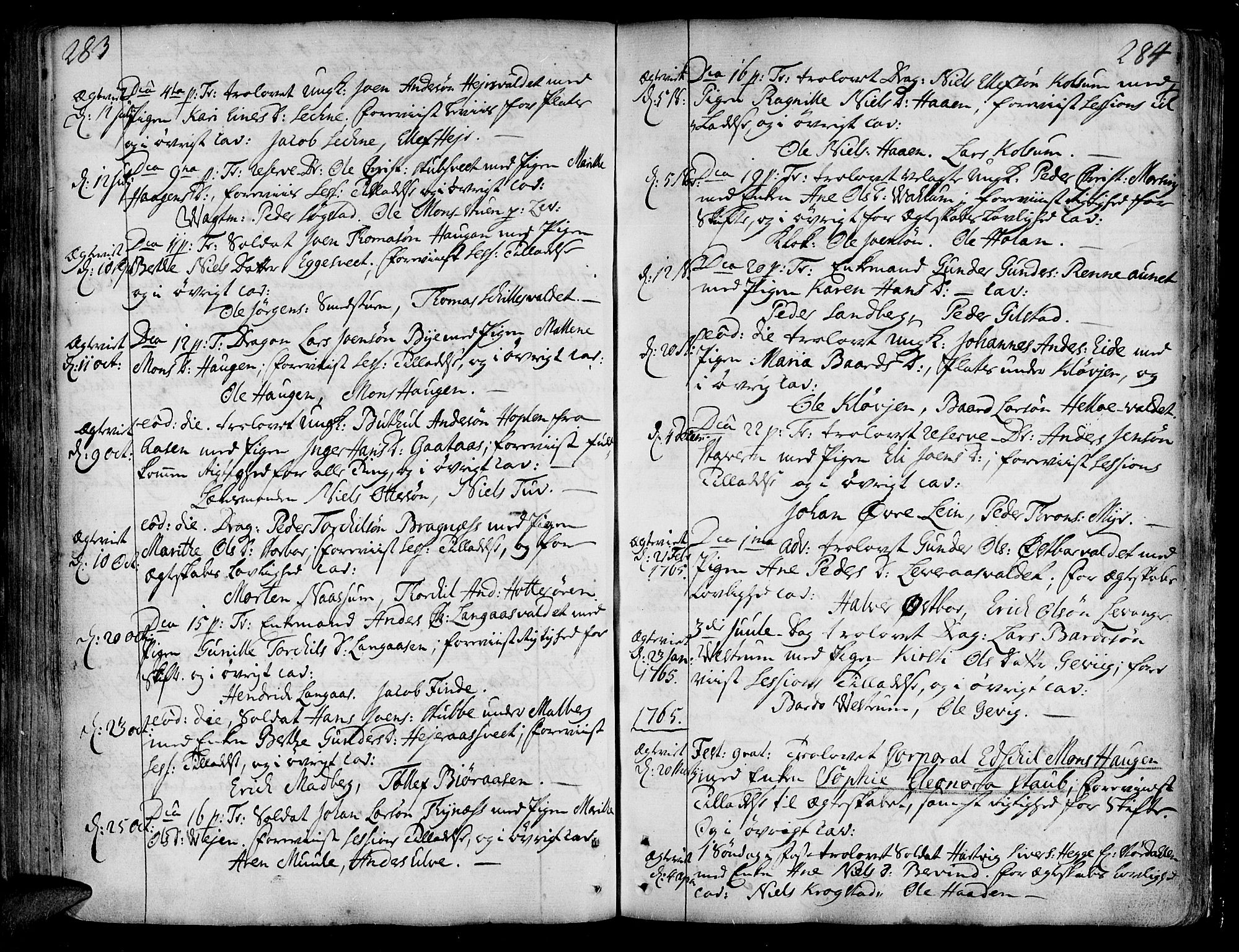 Ministerialprotokoller, klokkerbøker og fødselsregistre - Nord-Trøndelag, SAT/A-1458/717/L0141: Parish register (official) no. 717A01, 1747-1803, p. 283-284