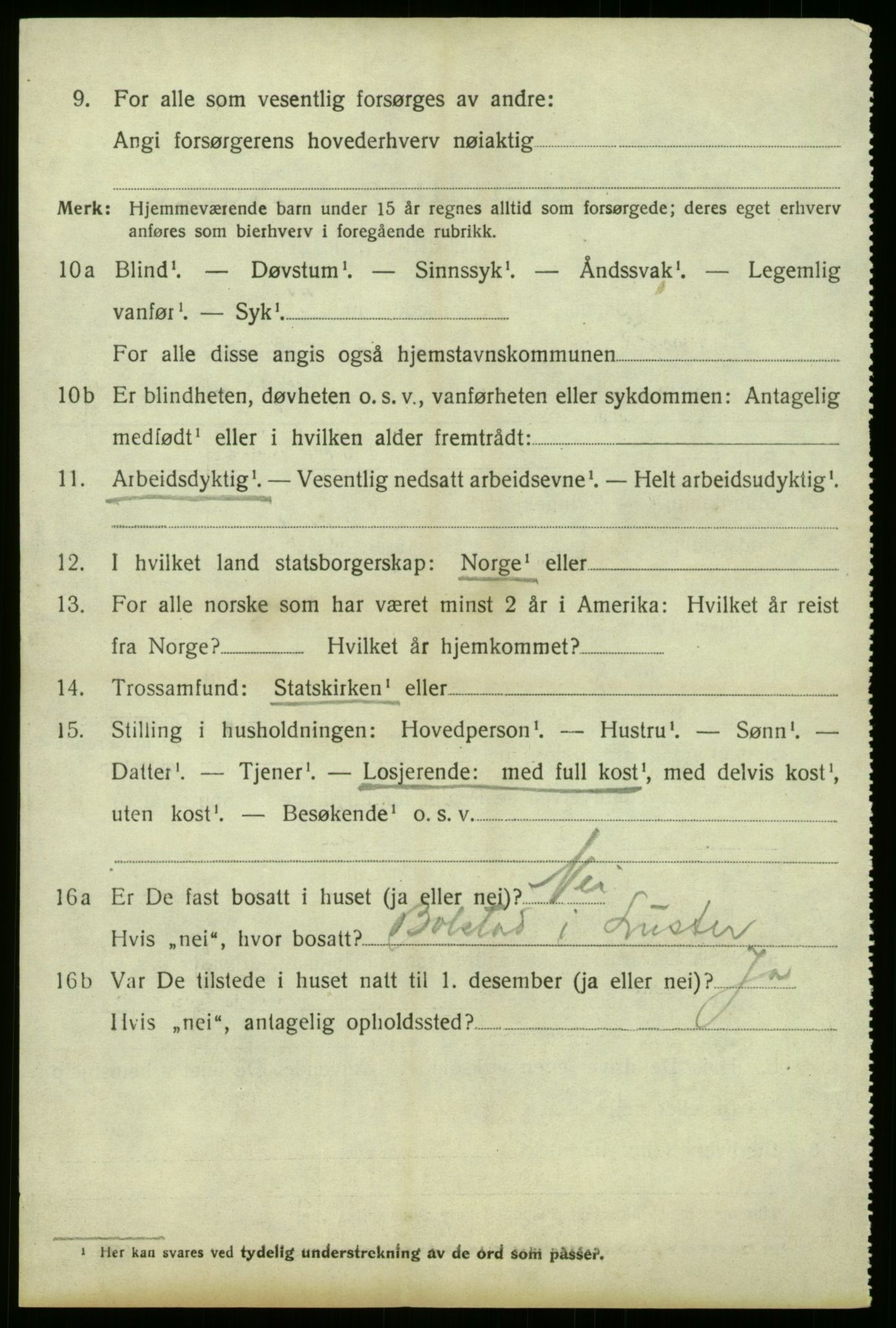 SAB, 1920 census for Luster, 1920, p. 3209