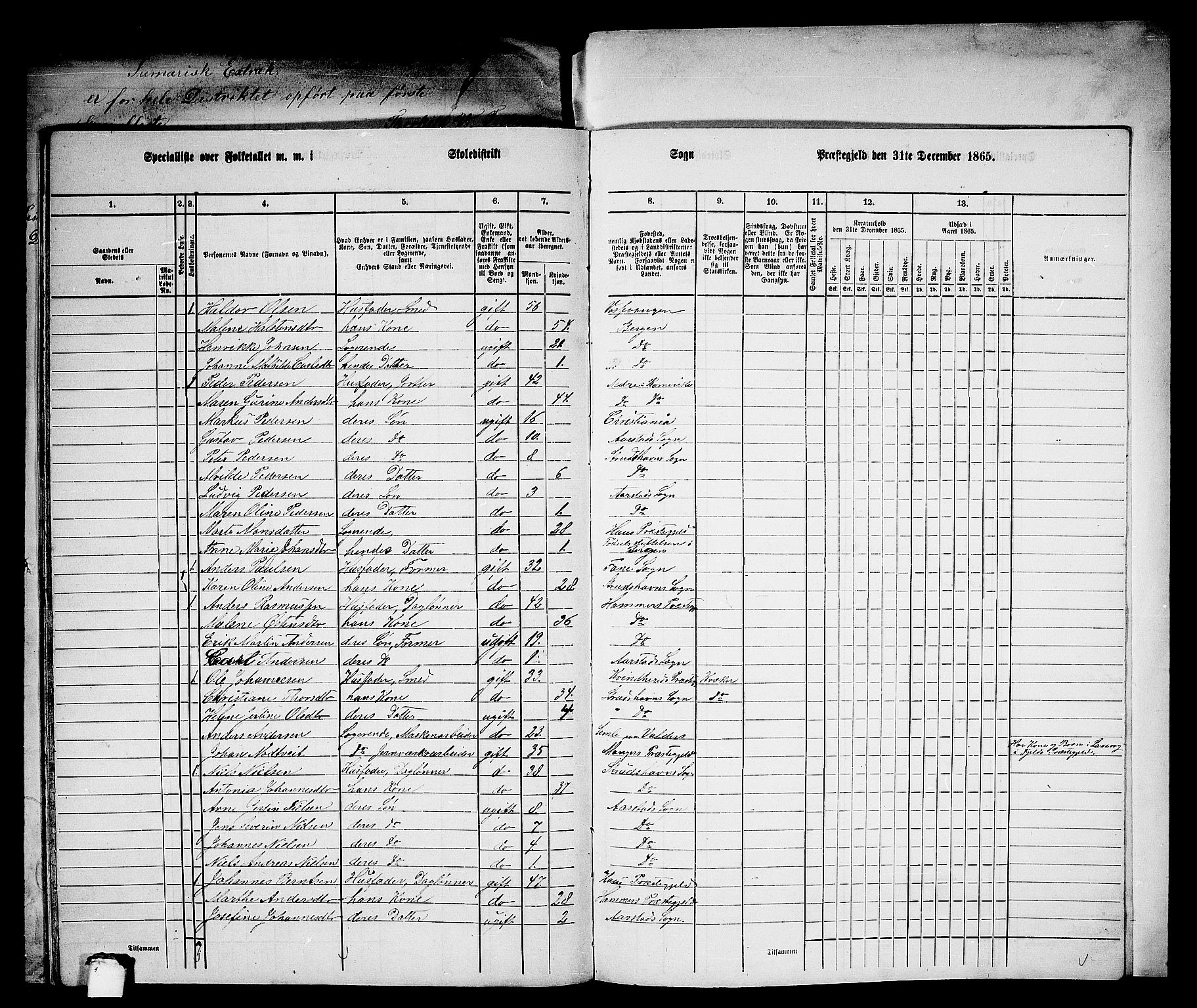 RA, 1865 census for St. Jørgens Hospital/Årstad, 1865, p. 46