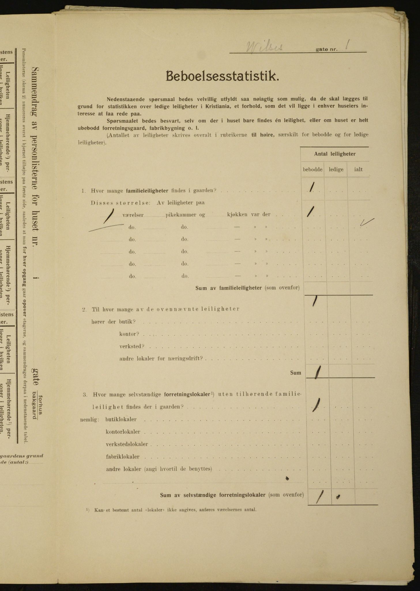 OBA, Municipal Census 1910 for Kristiania, 1910, p. 121622