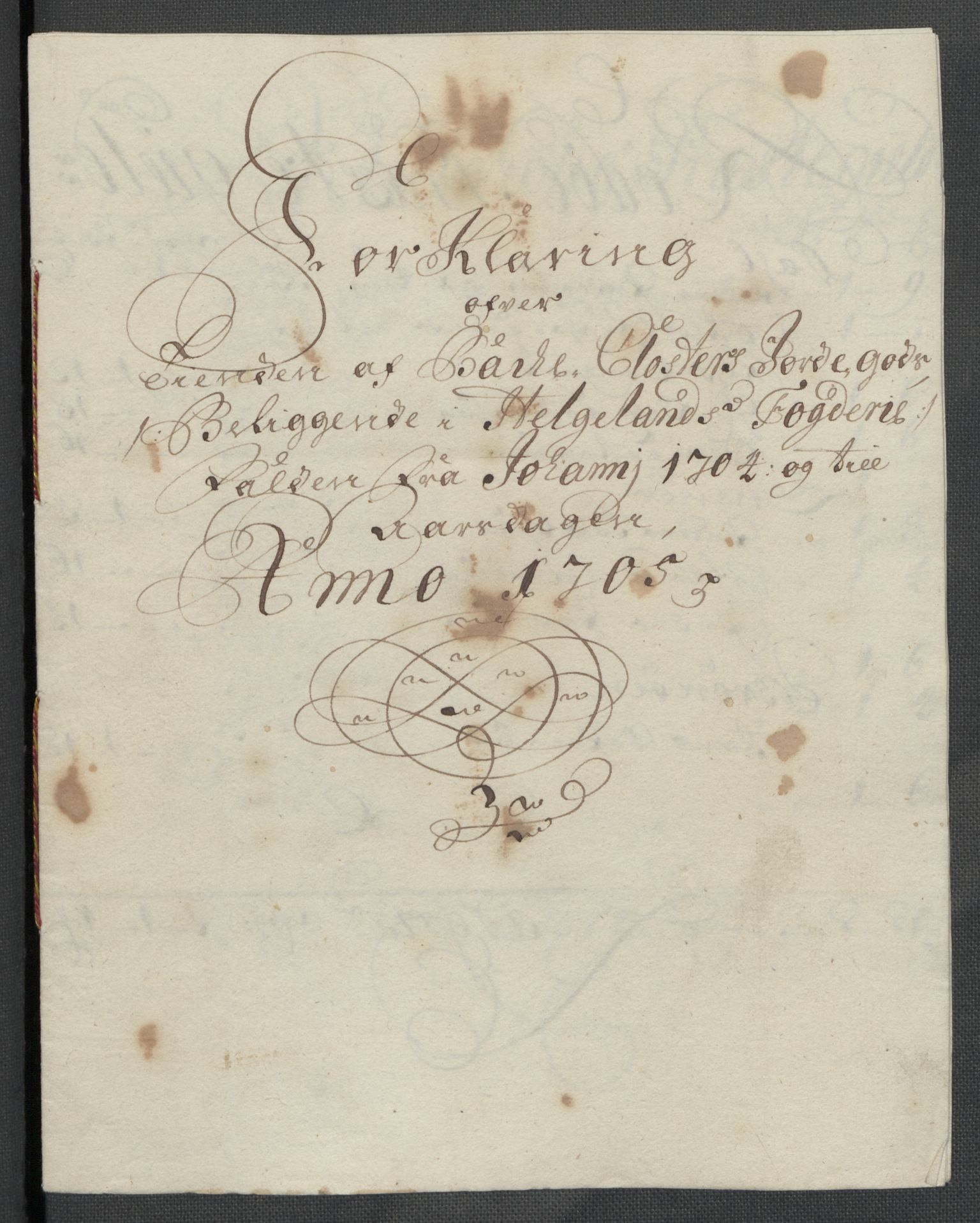 Rentekammeret inntil 1814, Reviderte regnskaper, Fogderegnskap, AV/RA-EA-4092/R65/L4508: Fogderegnskap Helgeland, 1702-1705, p. 365