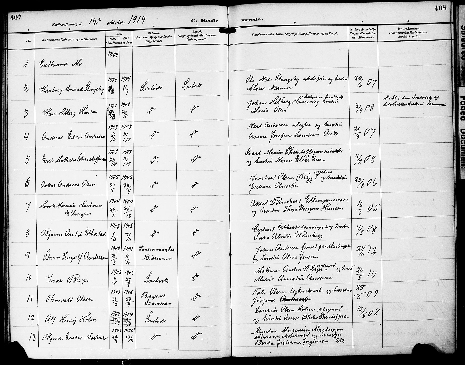 Strømm kirkebøker, AV/SAKO-A-322/G/Gb/L0002: Parish register (copy) no. II 2, 1897-1928, p. 407-408