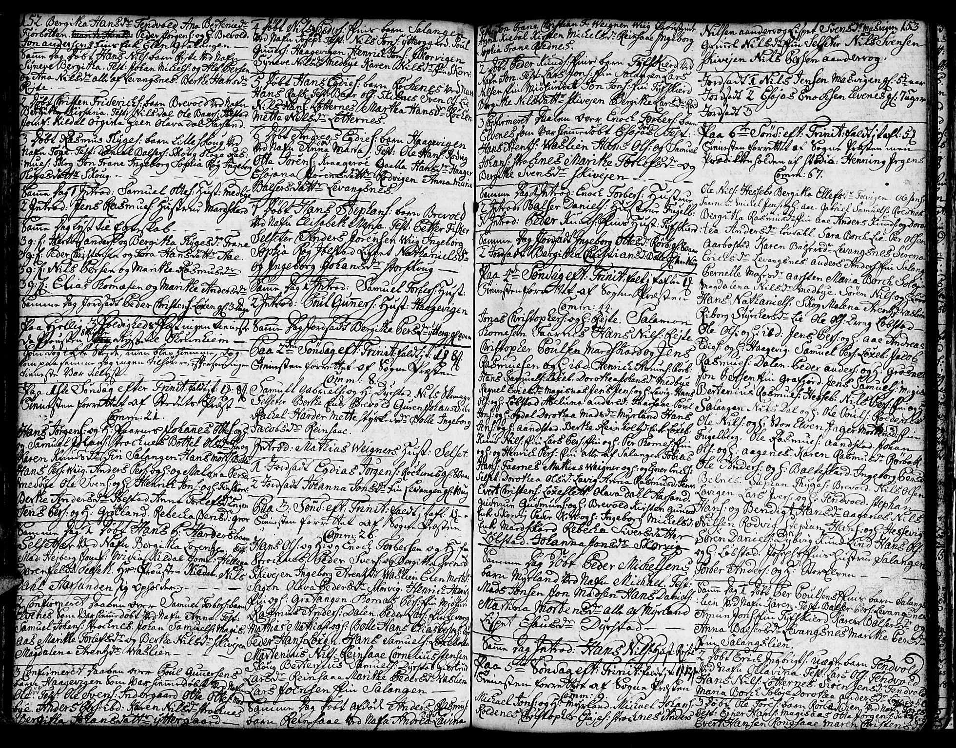 Ibestad sokneprestembete, SATØ/S-0077/H/Ha/Hab/L0001klokker: Parish register (copy) no. 1, 1776-1808, p. 152-153