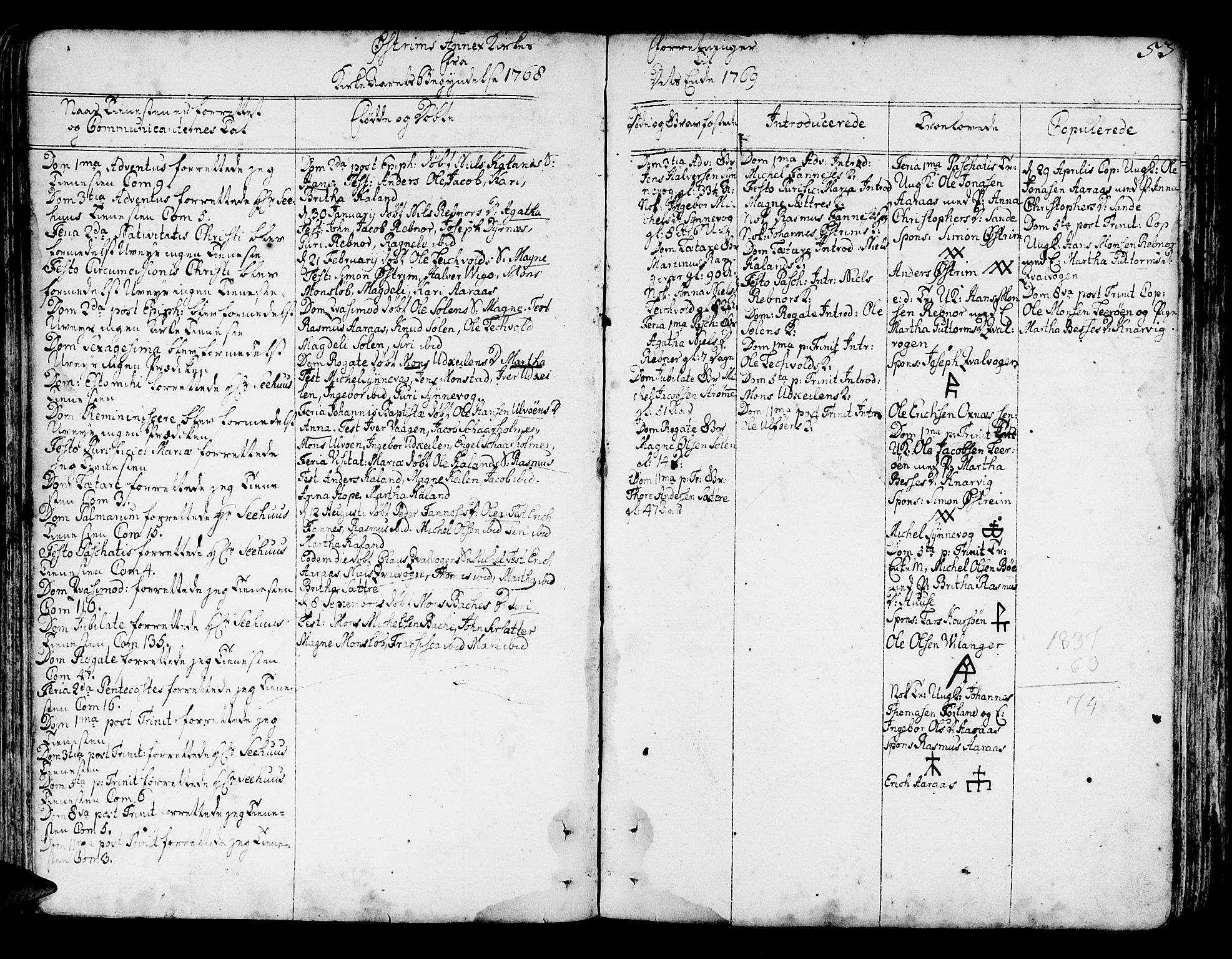 Lindås Sokneprestembete, AV/SAB-A-76701/H/Haa/Haaa/L0004: Parish register (official) no. A 4, 1764-1791, p. 53