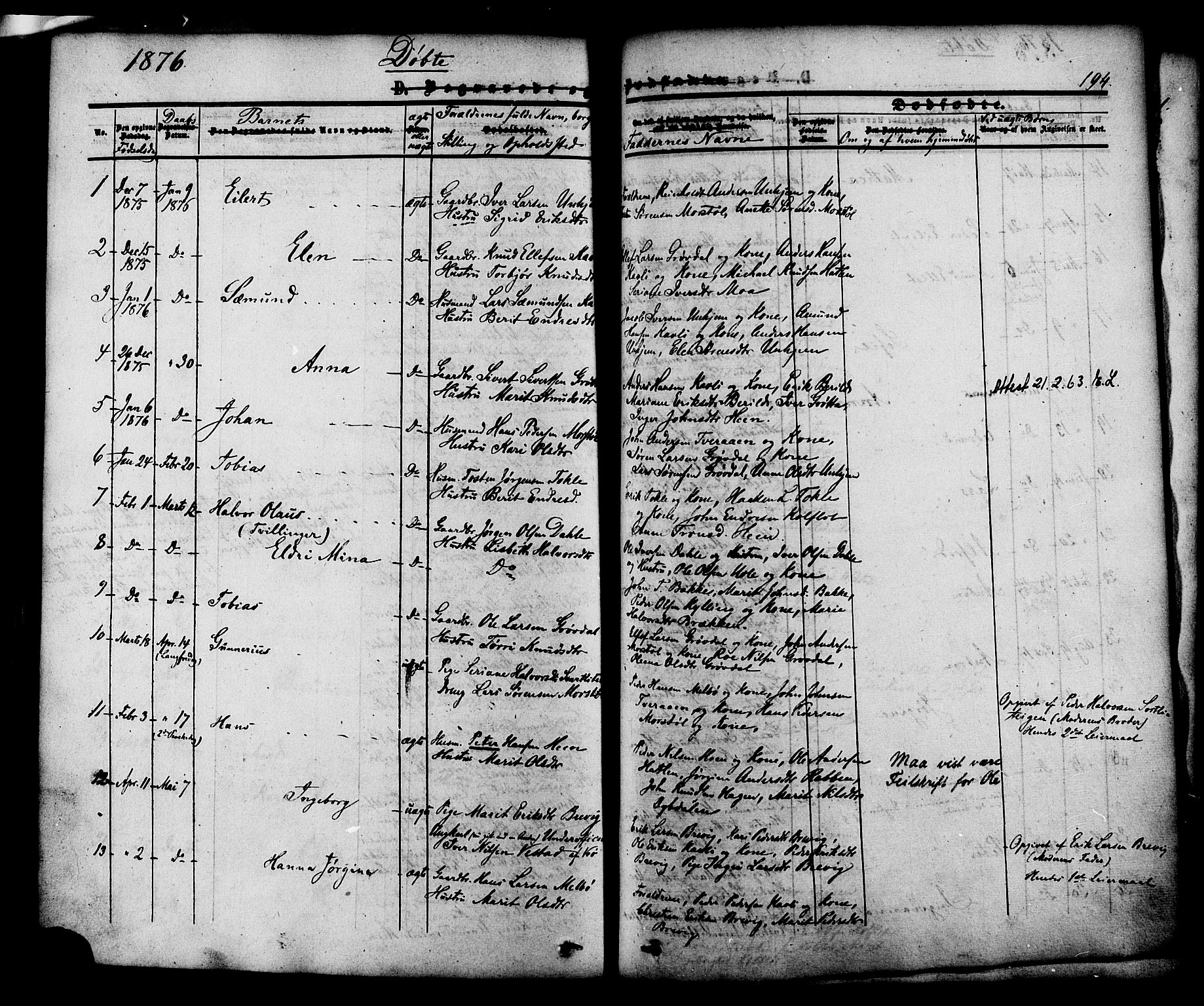 Ministerialprotokoller, klokkerbøker og fødselsregistre - Møre og Romsdal, SAT/A-1454/545/L0586: Parish register (official) no. 545A02, 1854-1877, p. 194