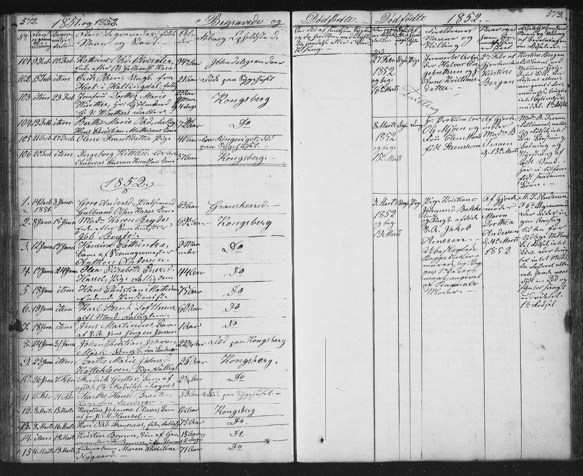 Kongsberg kirkebøker, SAKO/A-22/G/Ga/L0002: Parish register (copy) no. 2, 1839-1858, p. 572-573