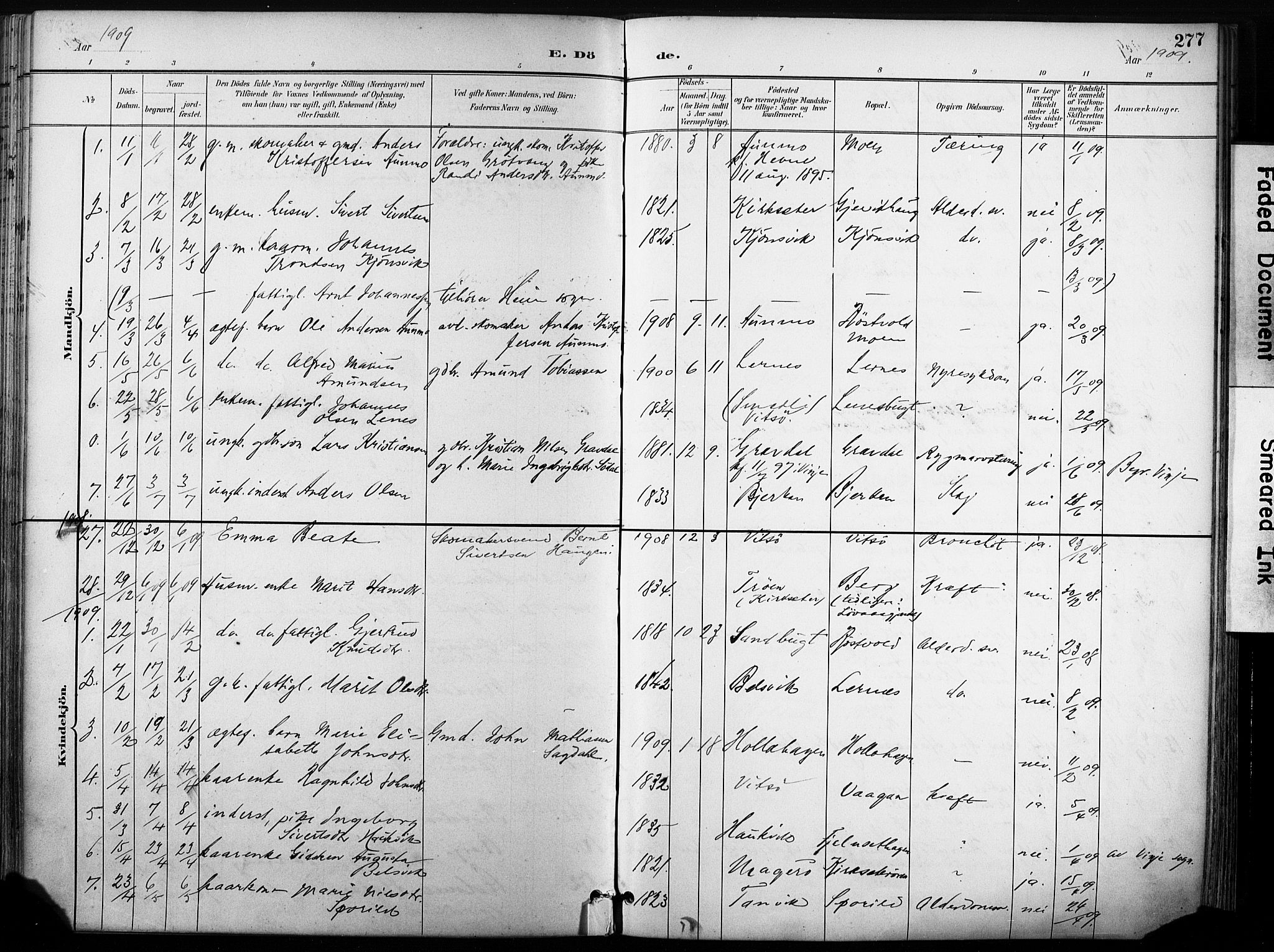 Ministerialprotokoller, klokkerbøker og fødselsregistre - Sør-Trøndelag, SAT/A-1456/630/L0497: Parish register (official) no. 630A10, 1896-1910, p. 277