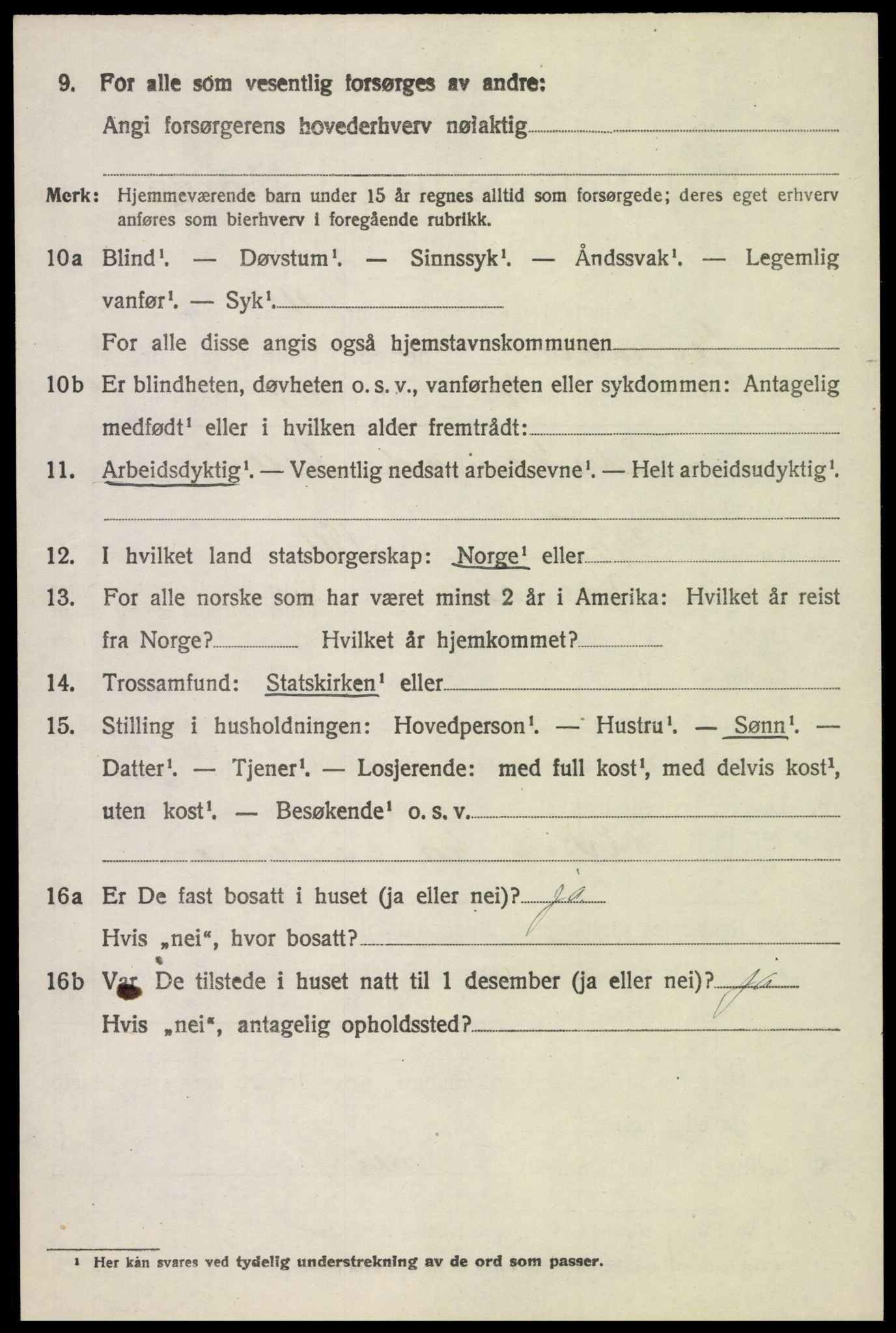 SAH, 1920 census for Jevnaker, 1920, p. 8834