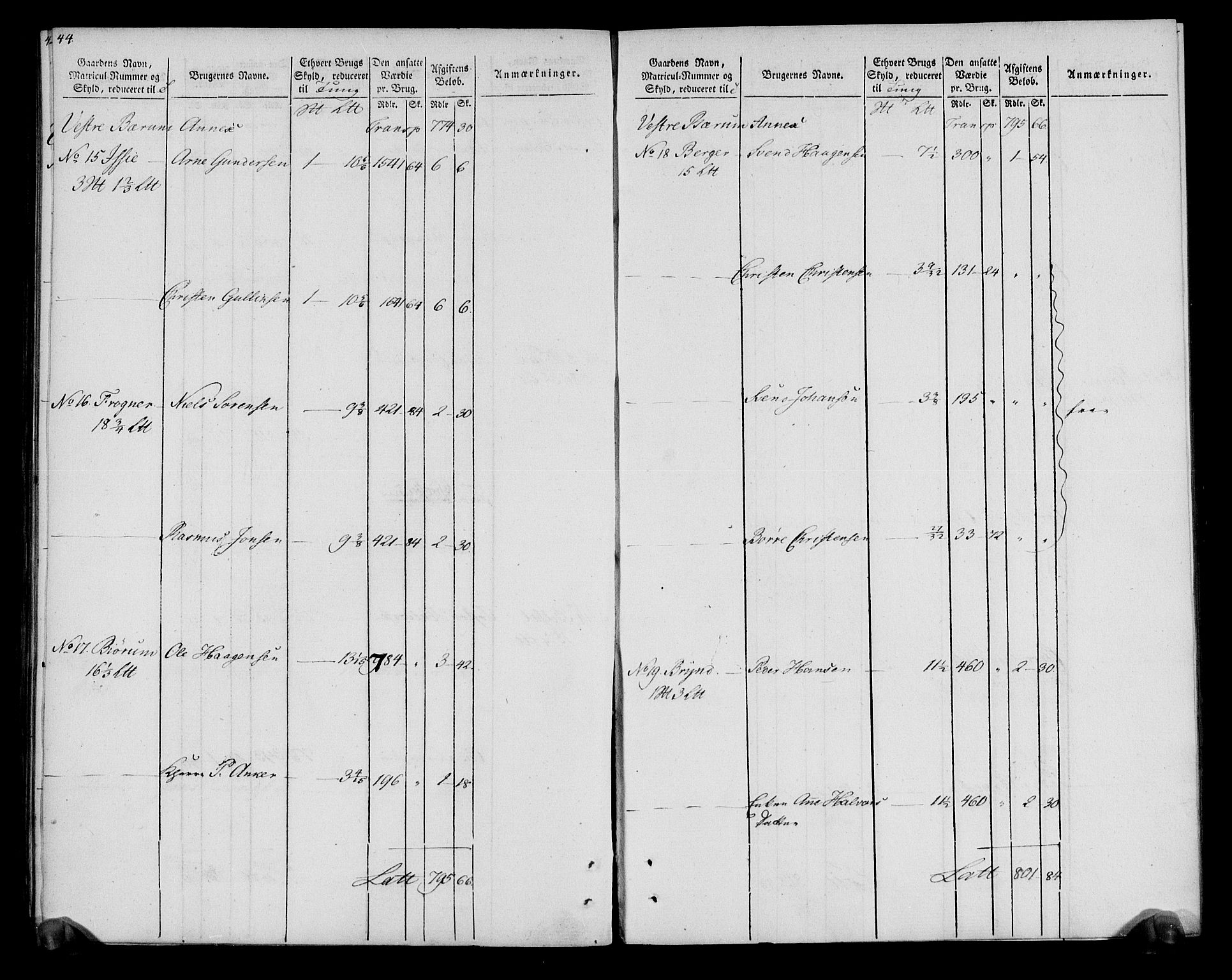 Rentekammeret inntil 1814, Realistisk ordnet avdeling, AV/RA-EA-4070/N/Ne/Nea/L0012: Aker fogderi. Oppebørselsregister, 1803-1804, p. 25