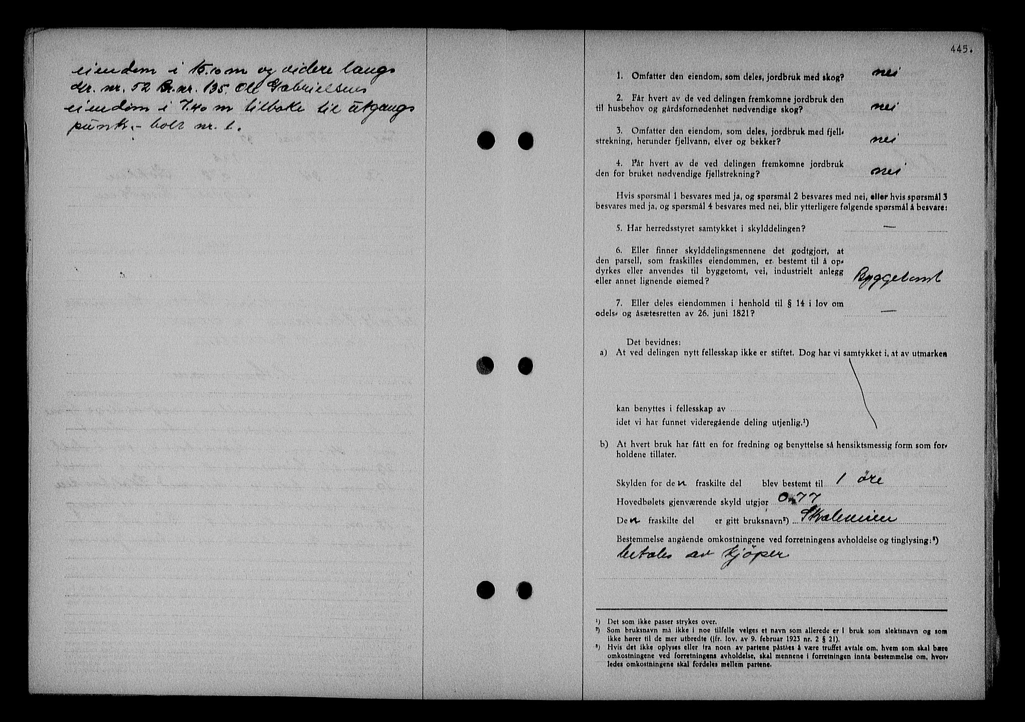 Nedenes sorenskriveri, SAK/1221-0006/G/Gb/Gba/L0043: Mortgage book no. 39, 1936-1937, Diary no: : 449/1937