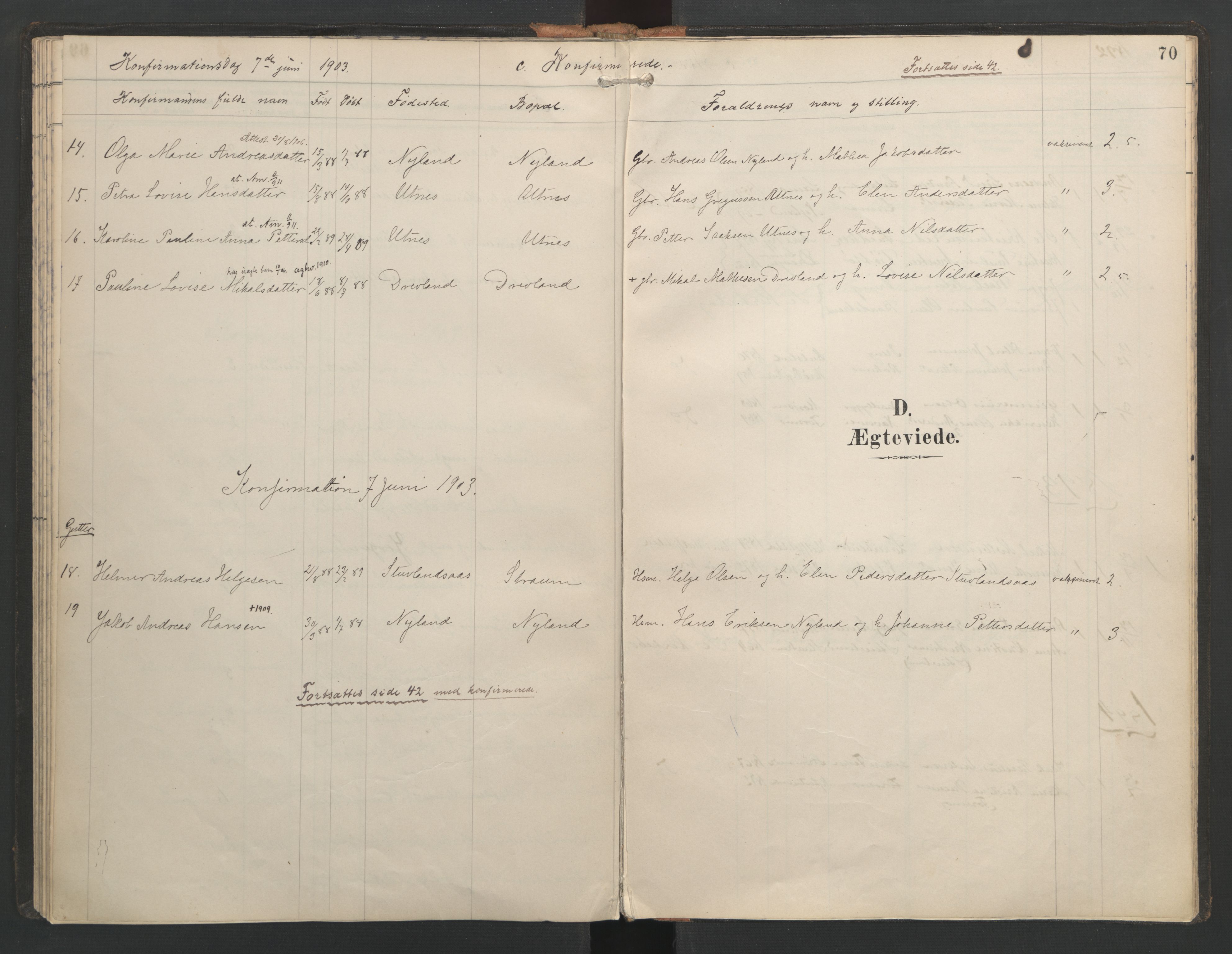 Ministerialprotokoller, klokkerbøker og fødselsregistre - Nordland, SAT/A-1459/821/L0317: Parish register (official) no. 821A01, 1892-1907, p. 70
