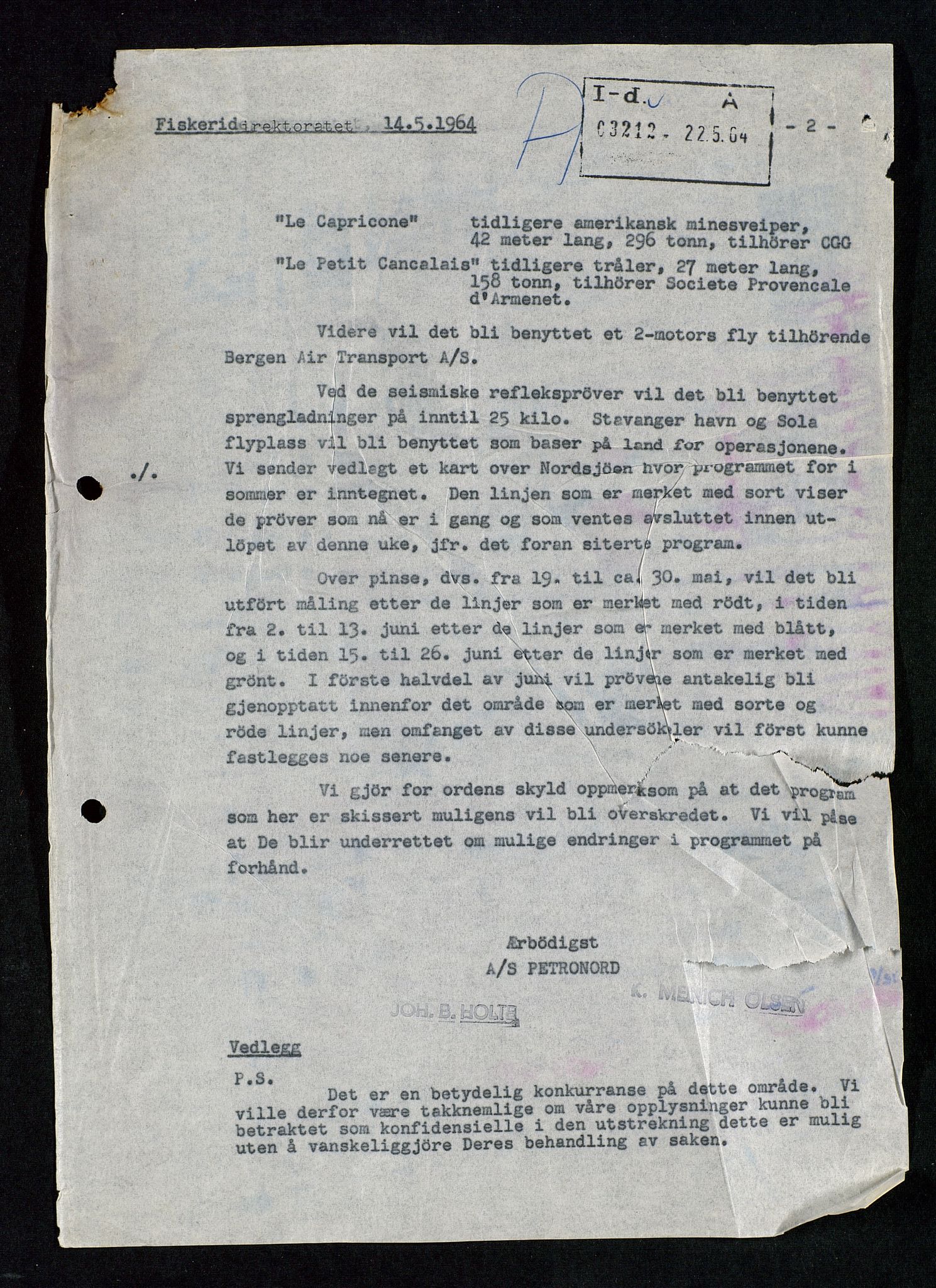 Industridepartementet, Oljekontoret, SAST/A-101348/Da/L0003: Arkivnøkkel 711 Undersøkelser og utforskning, 1963-1971, p. 120