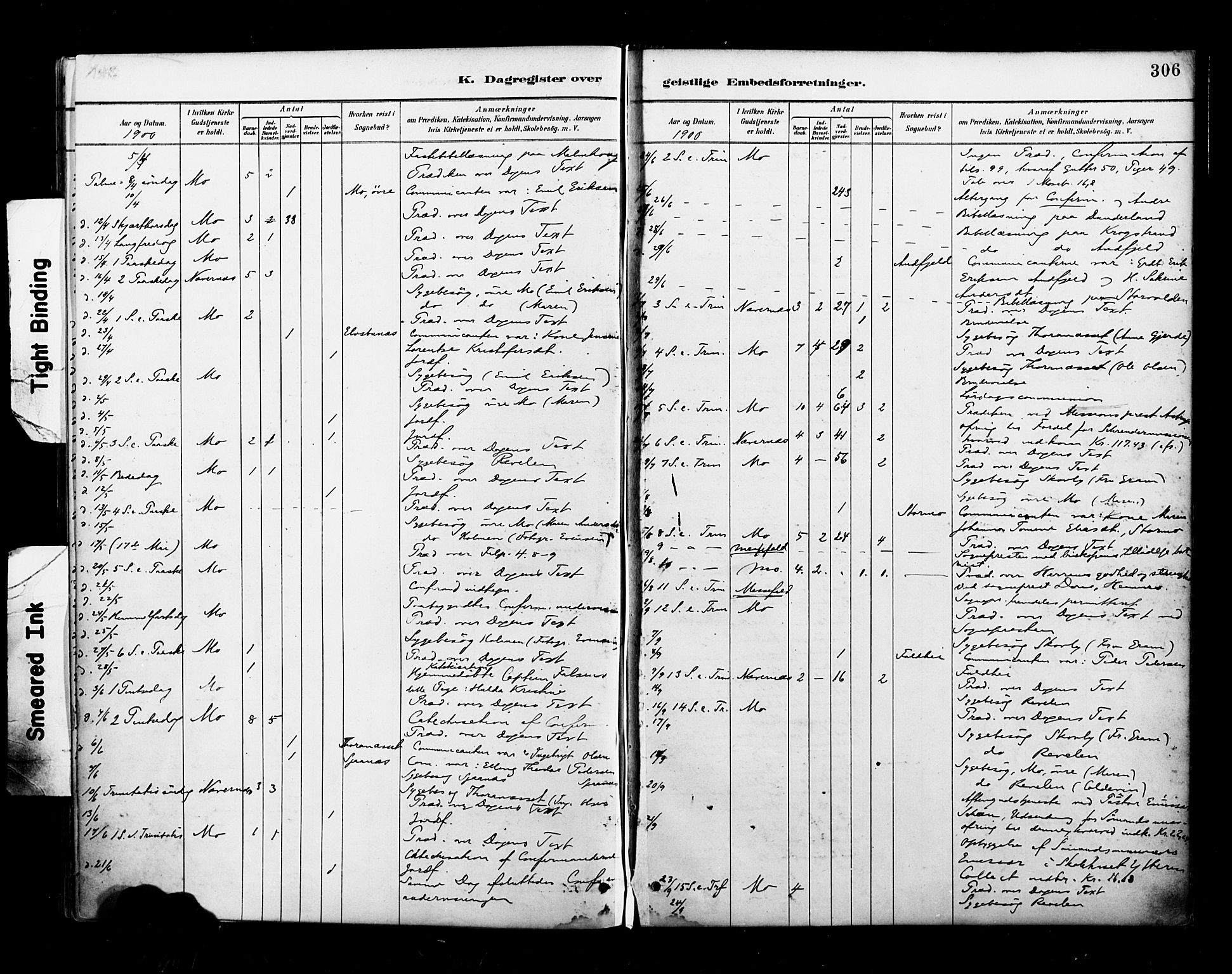 Ministerialprotokoller, klokkerbøker og fødselsregistre - Nordland, AV/SAT-A-1459/827/L0401: Parish register (official) no. 827A13, 1887-1905, p. 306