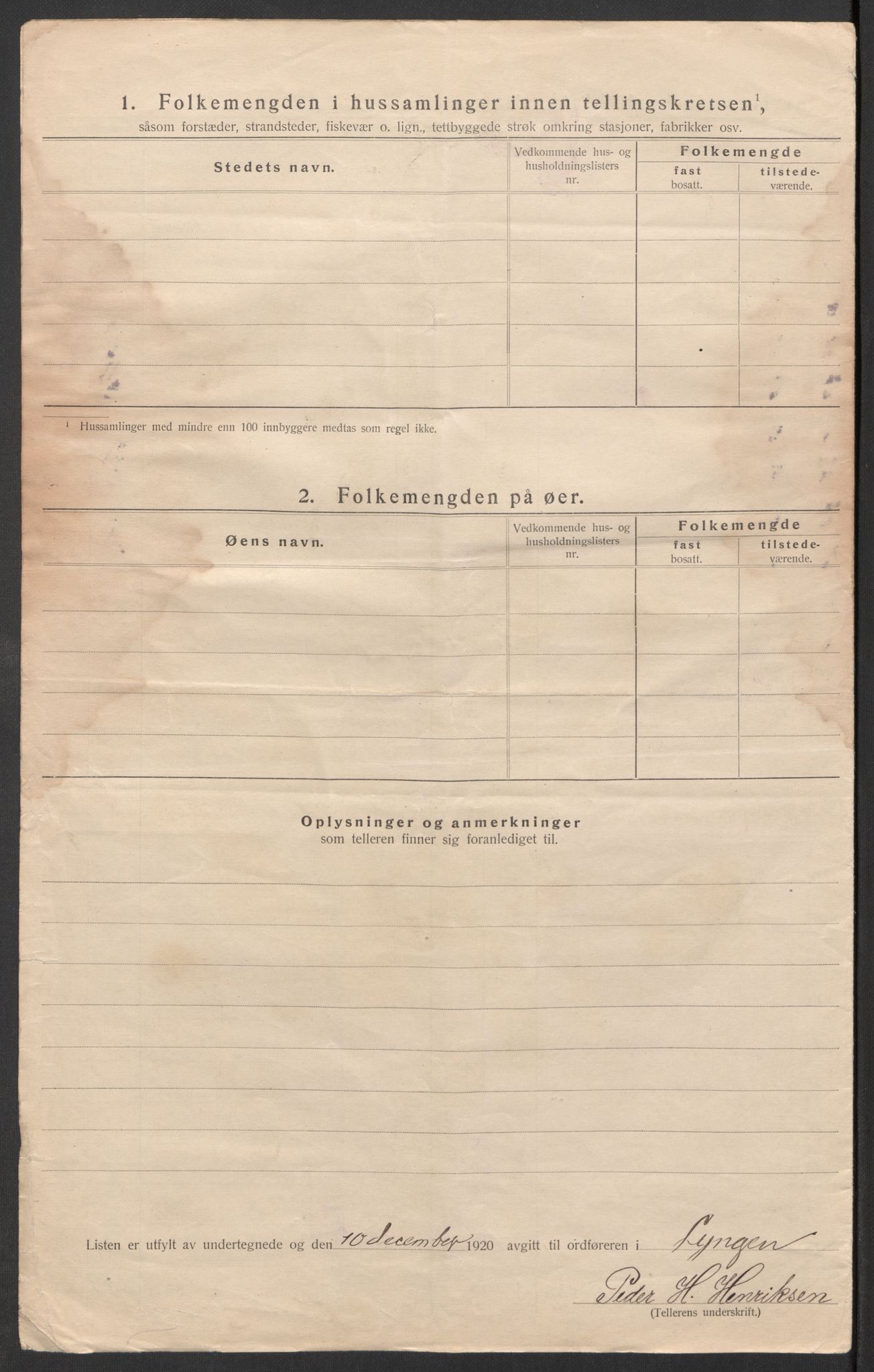 SATØ, 1920 census for Lyngen, 1920, p. 15