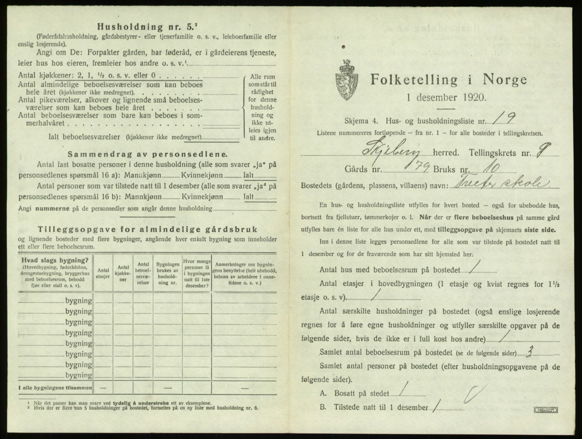 SAO, 1920 census for Skjeberg, 1920, p. 1337