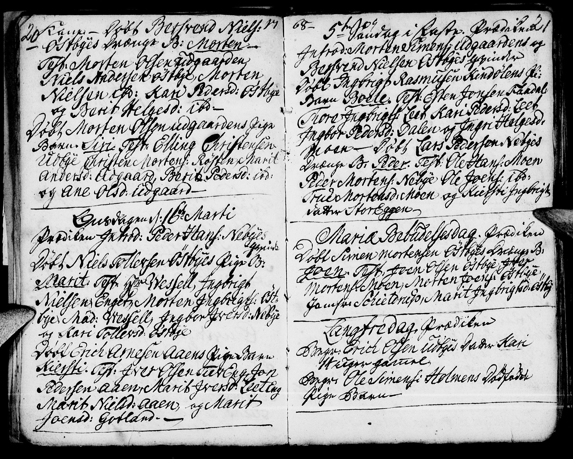 Tynset prestekontor, SAH/PREST-058/H/Ha/Haa/L0008: Parish register (official) no. 8, 1767-1778, p. 20-21