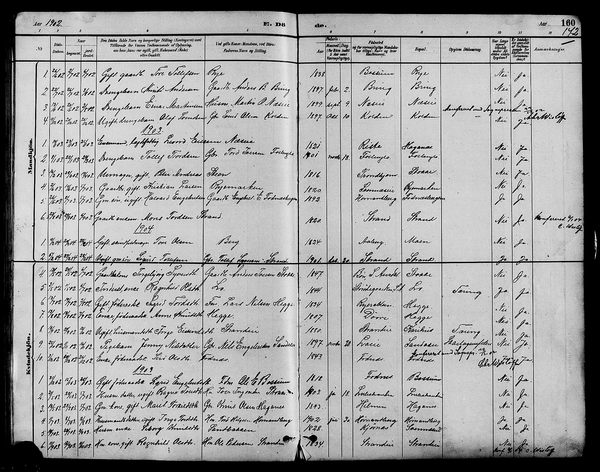 Nord-Aurdal prestekontor, AV/SAH-PREST-132/H/Ha/Hab/L0007: Parish register (copy) no. 7, 1883-1910, p. 172