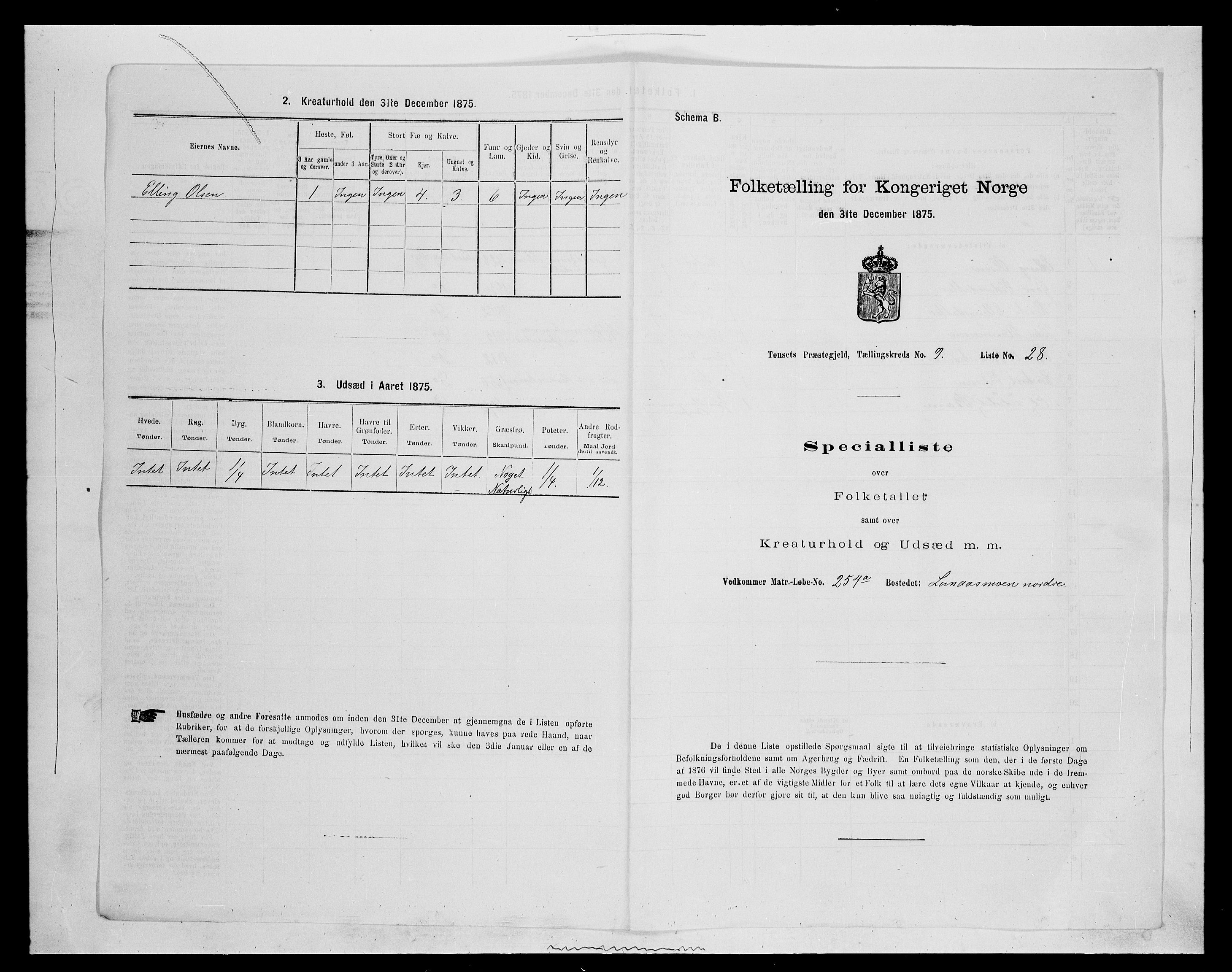 SAH, 1875 census for 0437P Tynset, 1875, p. 959