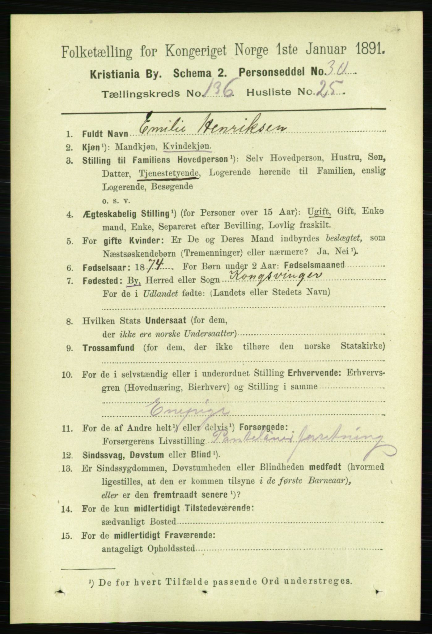 RA, 1891 census for 0301 Kristiania, 1891, p. 75953