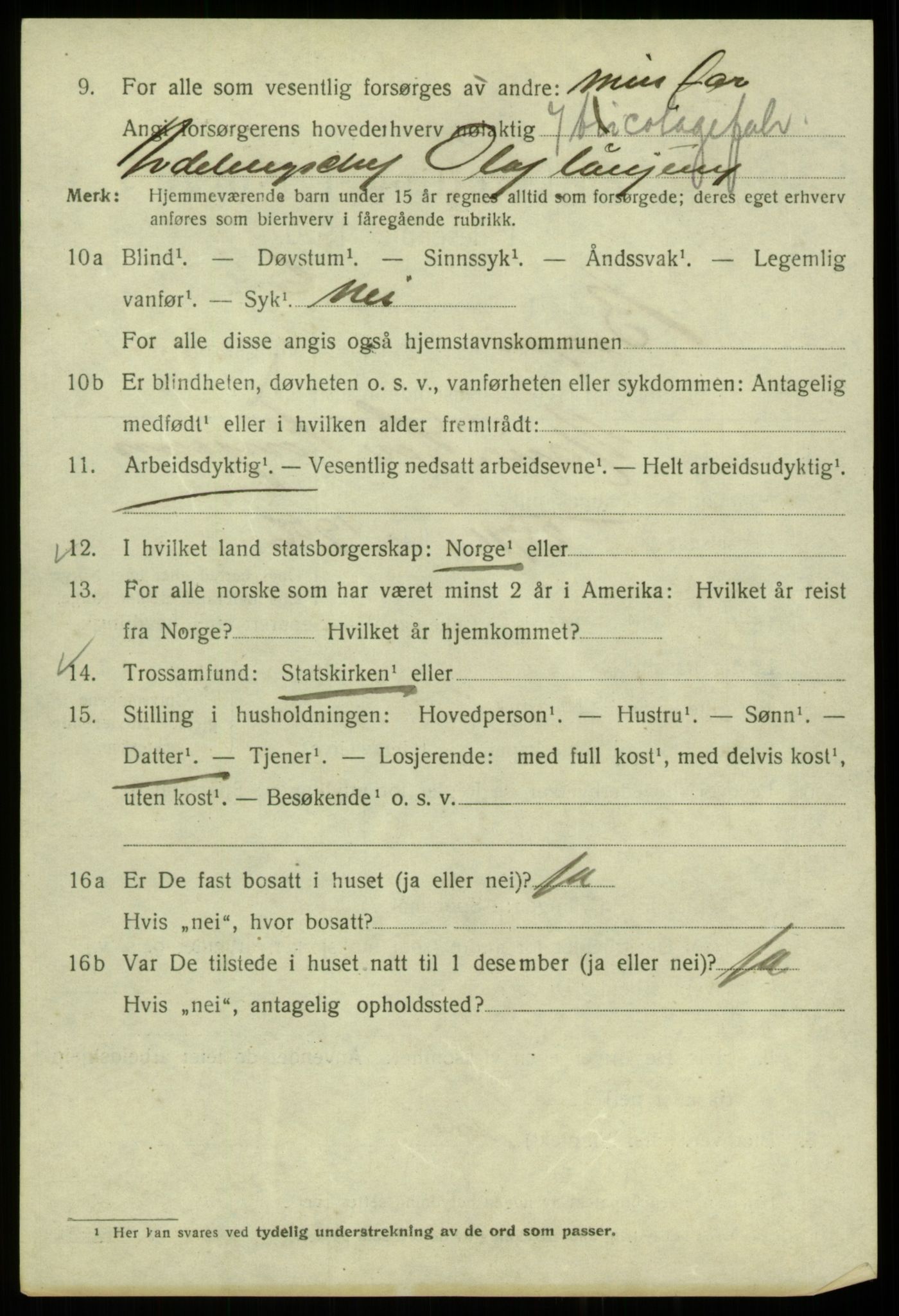 SAB, 1920 census for Bergen, 1920, p. 71316