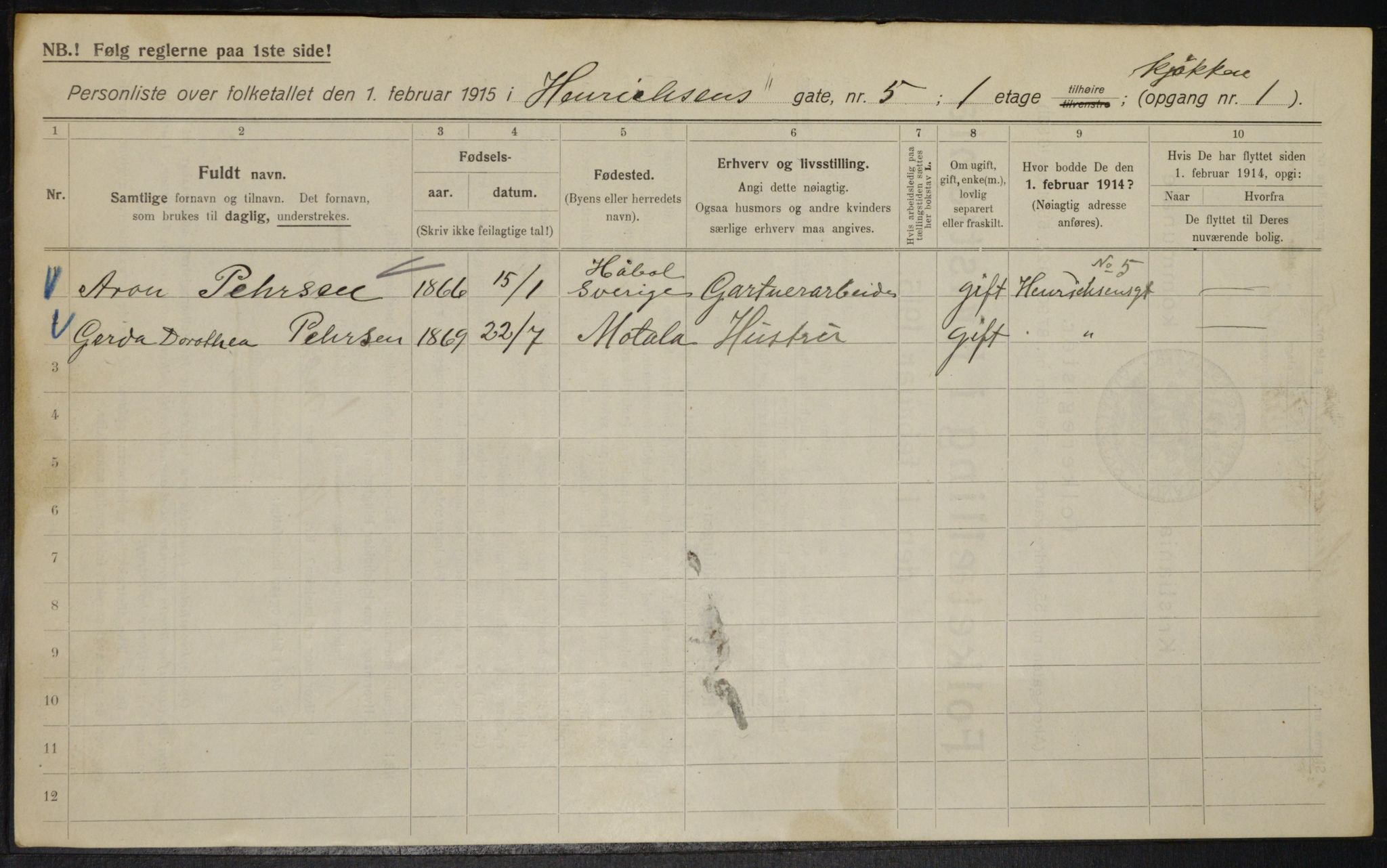 OBA, Municipal Census 1915 for Kristiania, 1915, p. 38127