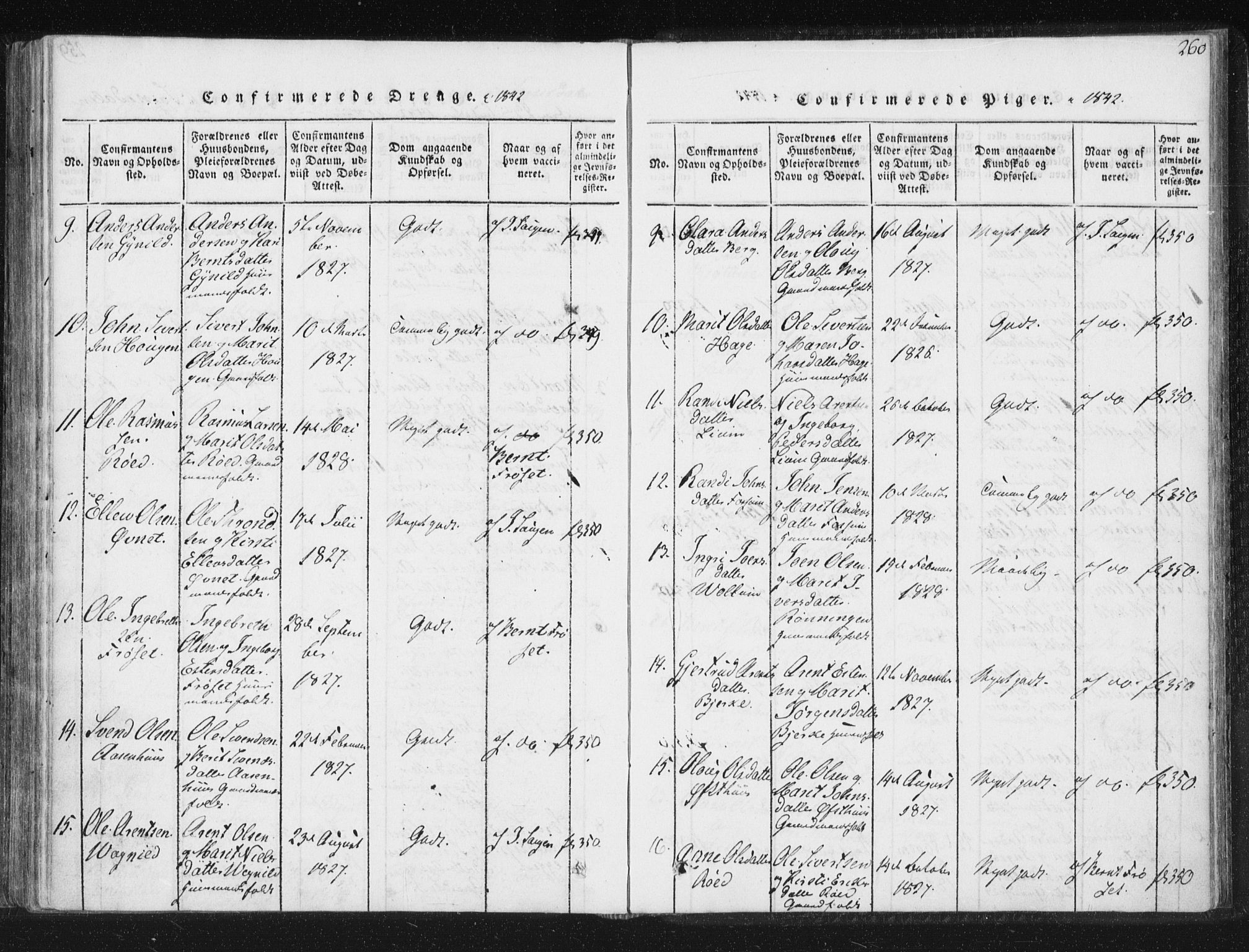 Ministerialprotokoller, klokkerbøker og fødselsregistre - Sør-Trøndelag, SAT/A-1456/689/L1037: Parish register (official) no. 689A02, 1816-1842, p. 260