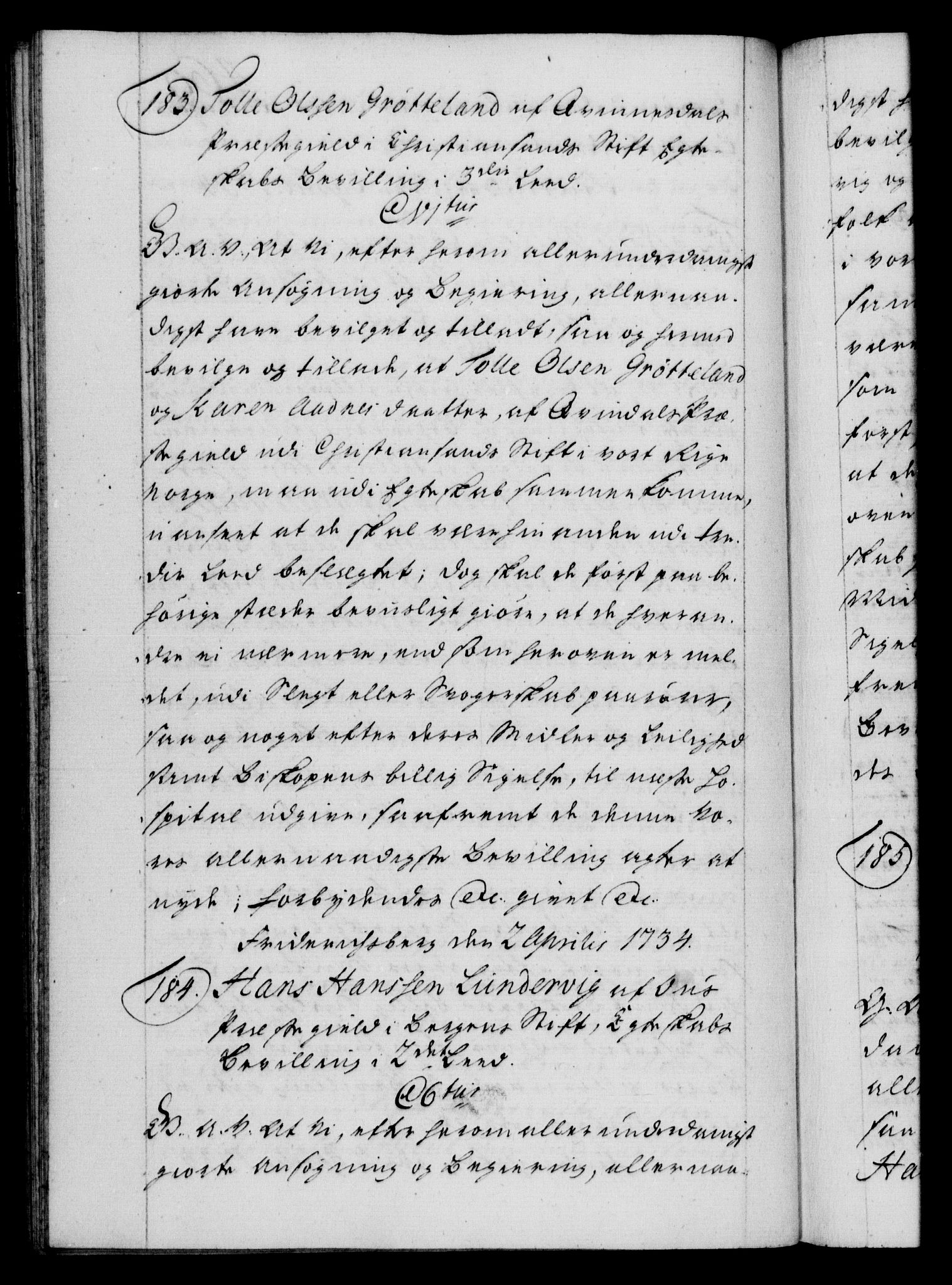 Danske Kanselli 1572-1799, AV/RA-EA-3023/F/Fc/Fca/Fcaa/L0028: Norske registre, 1733-1734, p. 469b