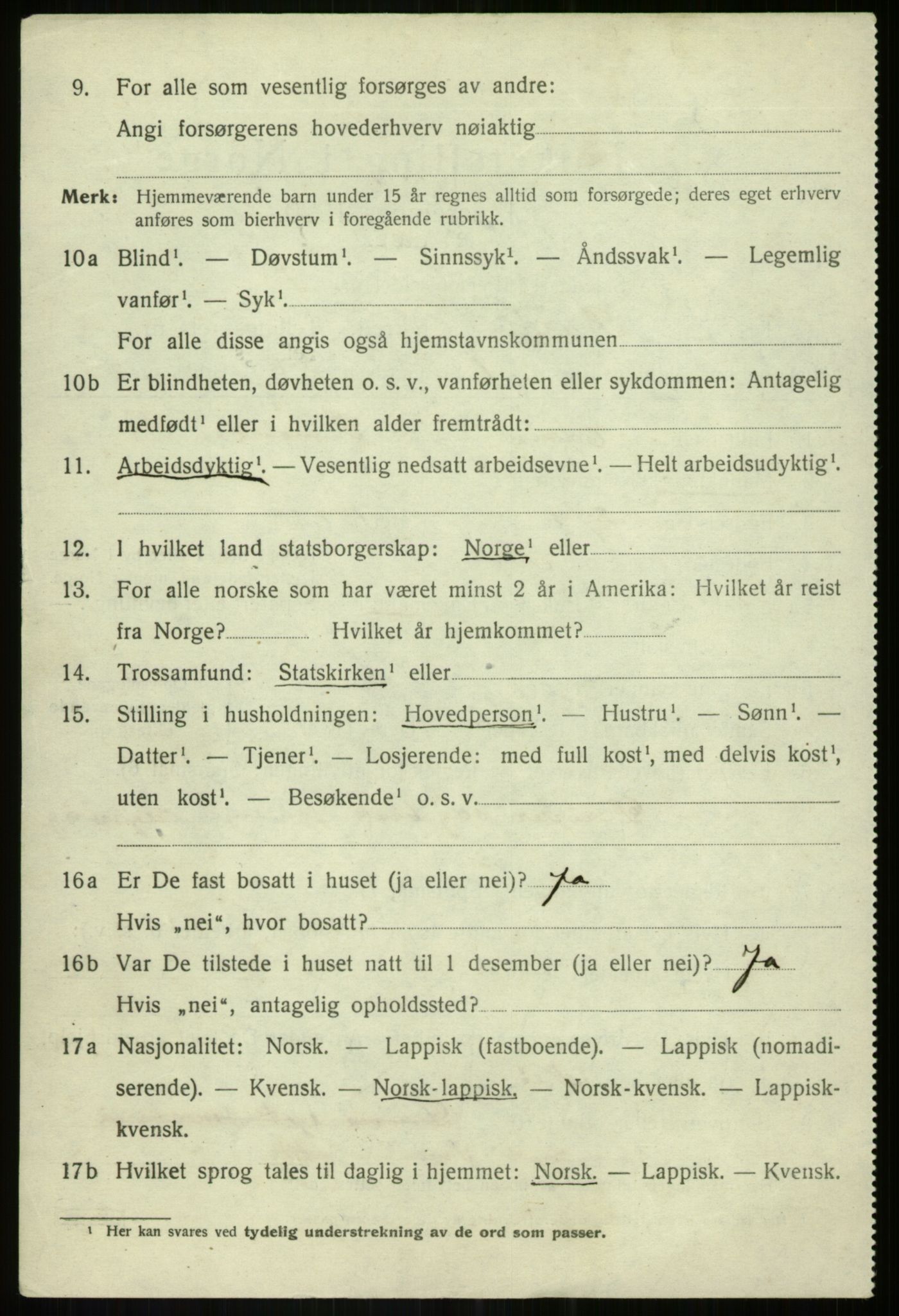 SATØ, 1920 census for Bardu, 1920, p. 3849