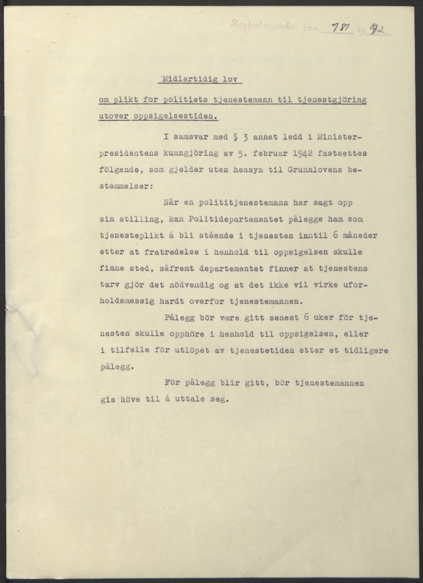 NS-administrasjonen 1940-1945 (Statsrådsekretariatet, de kommisariske statsråder mm), AV/RA-S-4279/D/Db/L0098: Lover II, 1942, p. 575