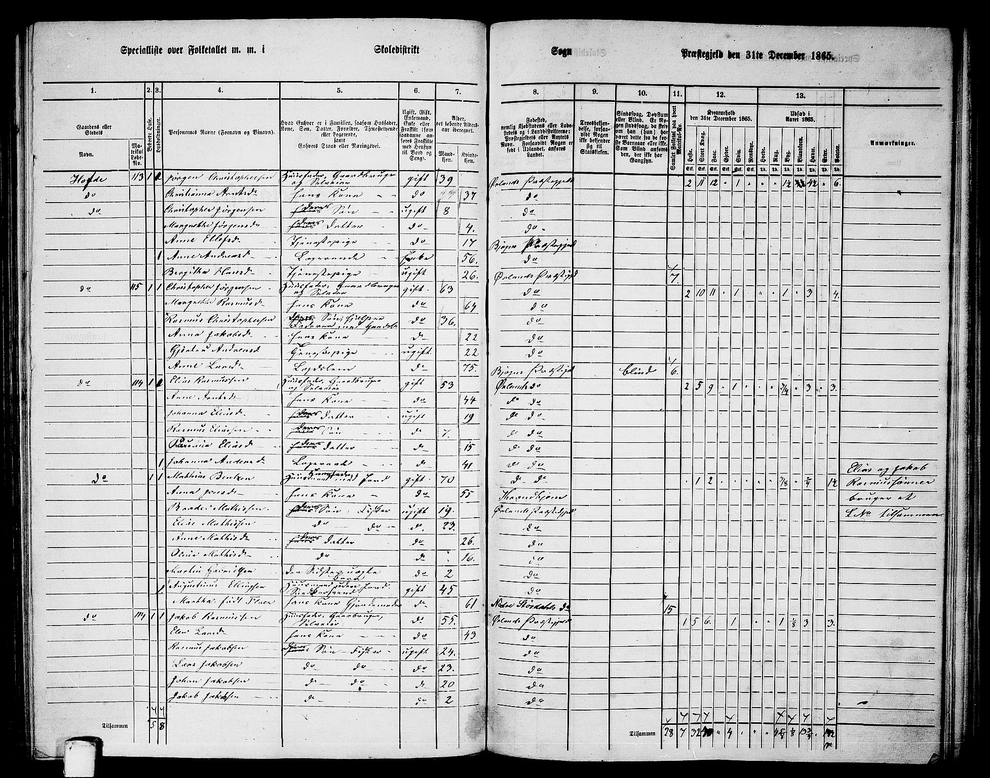 RA, 1865 census for Ørland, 1865, p. 100