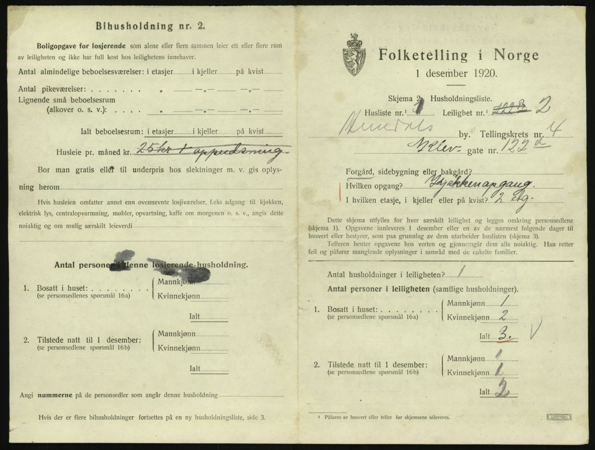 SAK, 1920 census for Arendal, 1920, p. 4616