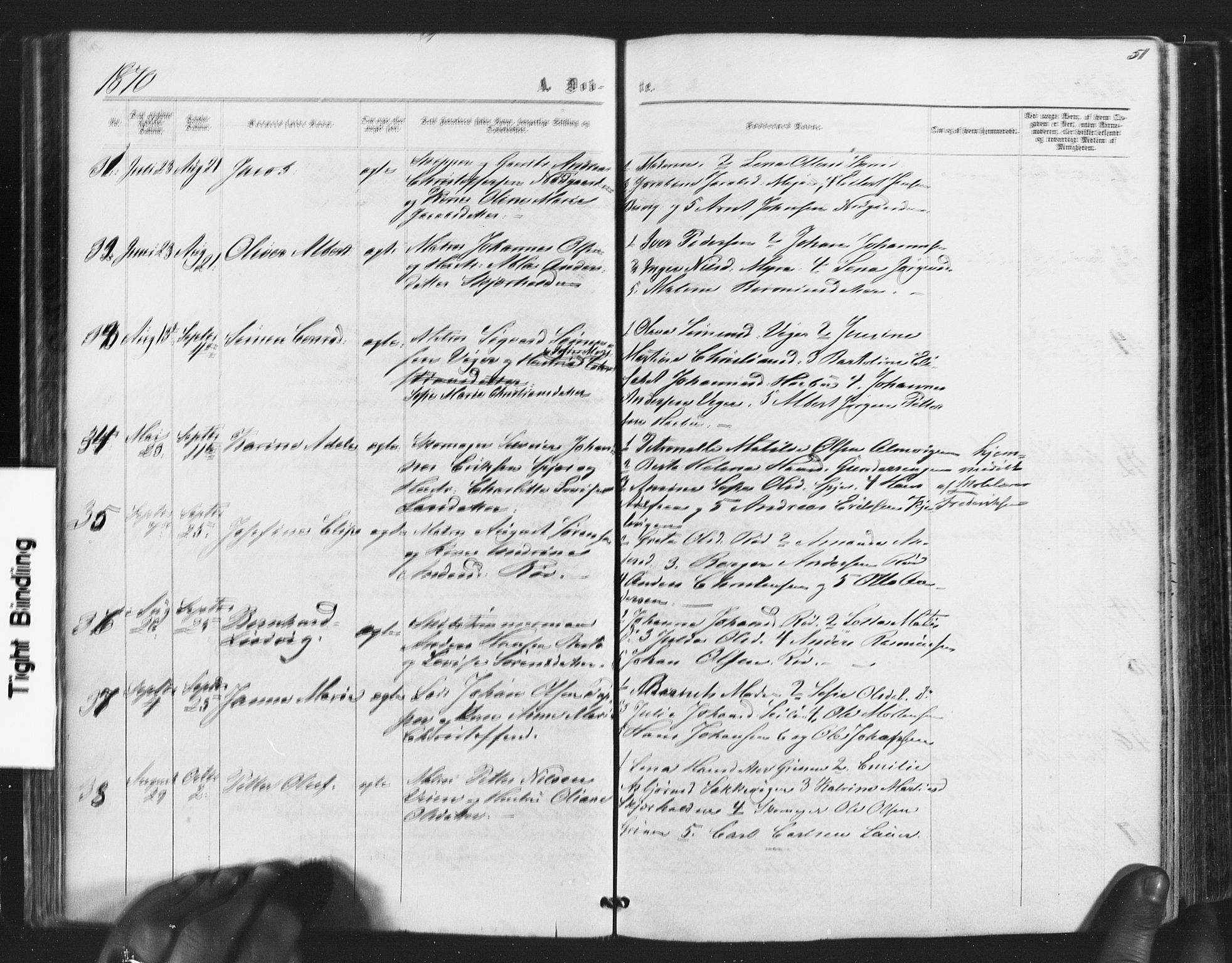 Hvaler prestekontor Kirkebøker, AV/SAO-A-2001/F/Fa/L0007: Parish register (official) no. I 7, 1864-1878, p. 51