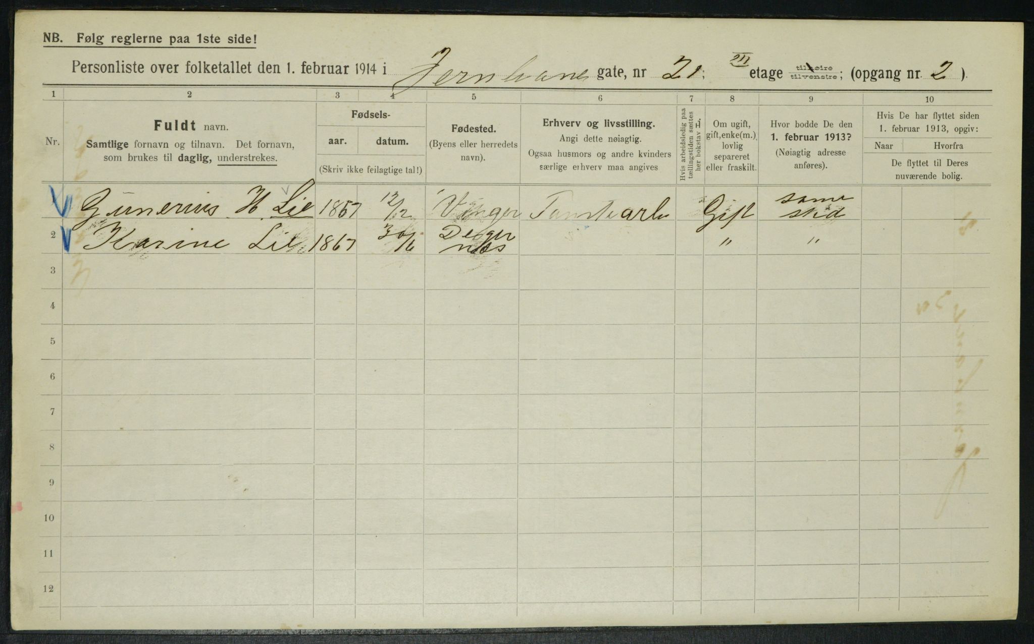 OBA, Municipal Census 1914 for Kristiania, 1914, p. 46926