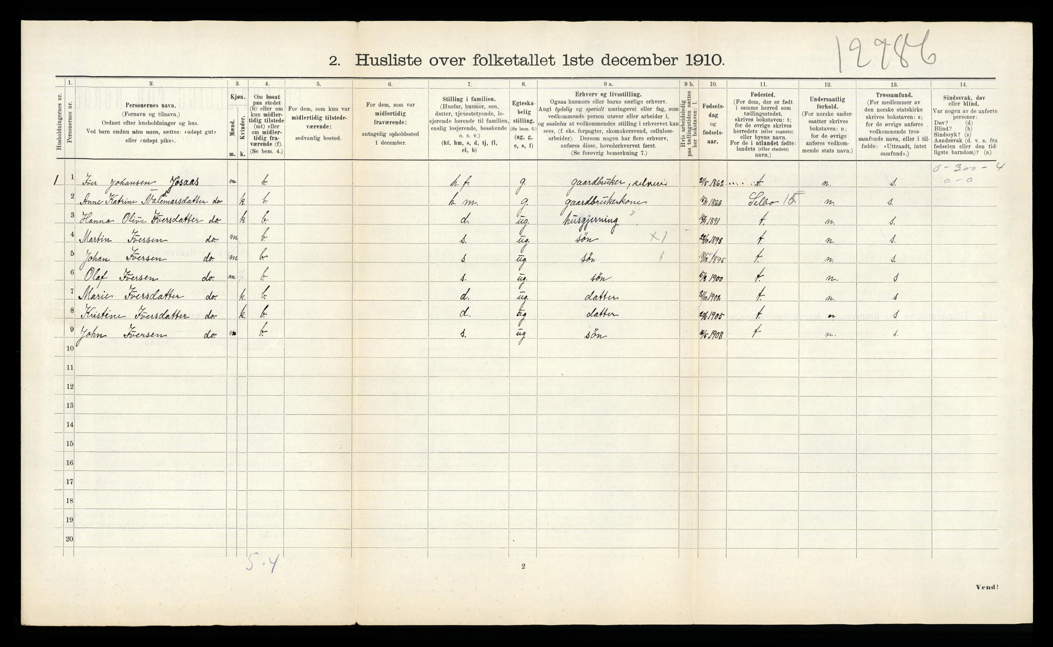 RA, 1910 census for Lånke, 1910, p. 551