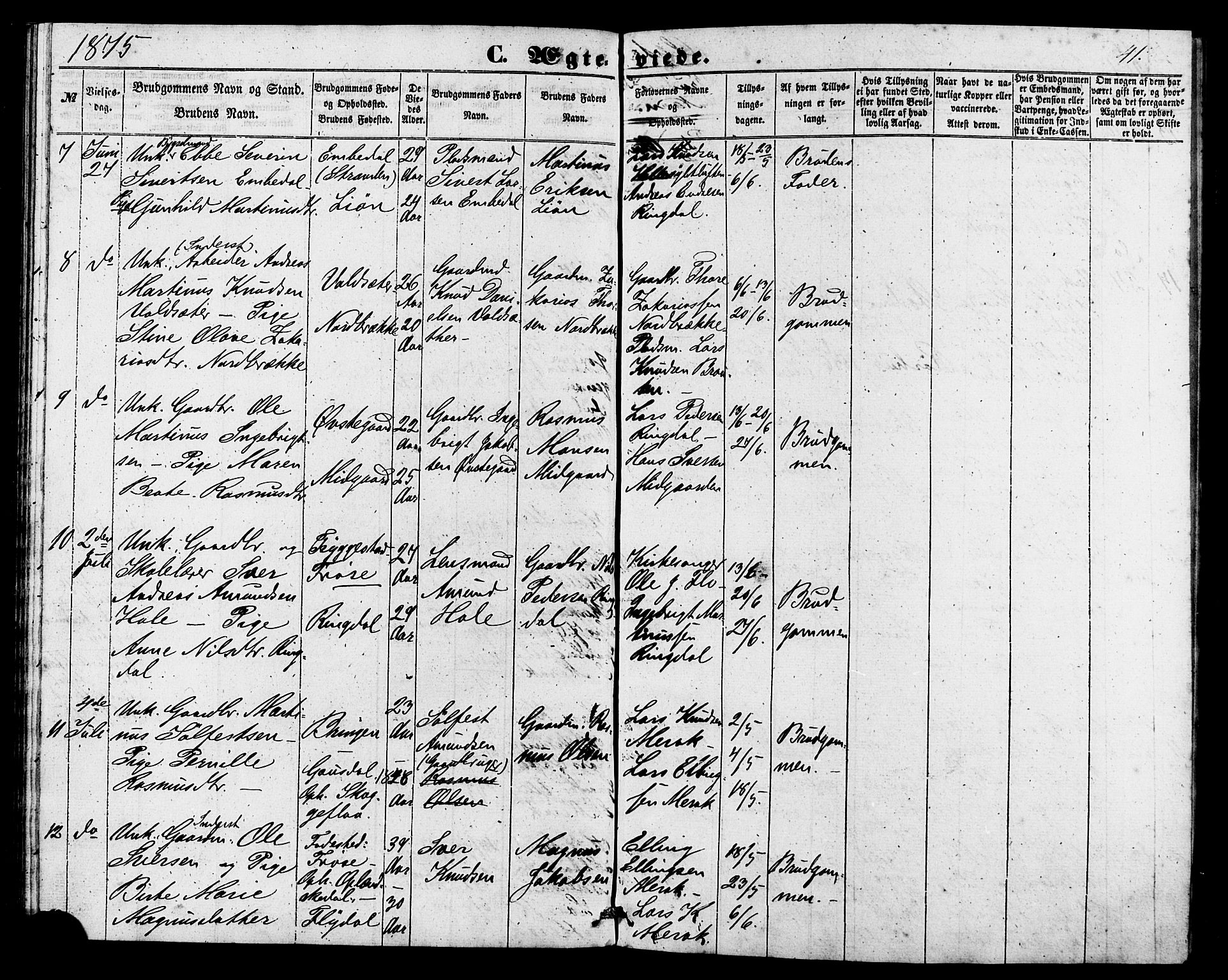 Ministerialprotokoller, klokkerbøker og fødselsregistre - Møre og Romsdal, SAT/A-1454/517/L0224: Parish register (official) no. 517A04, 1853-1880, p. 41