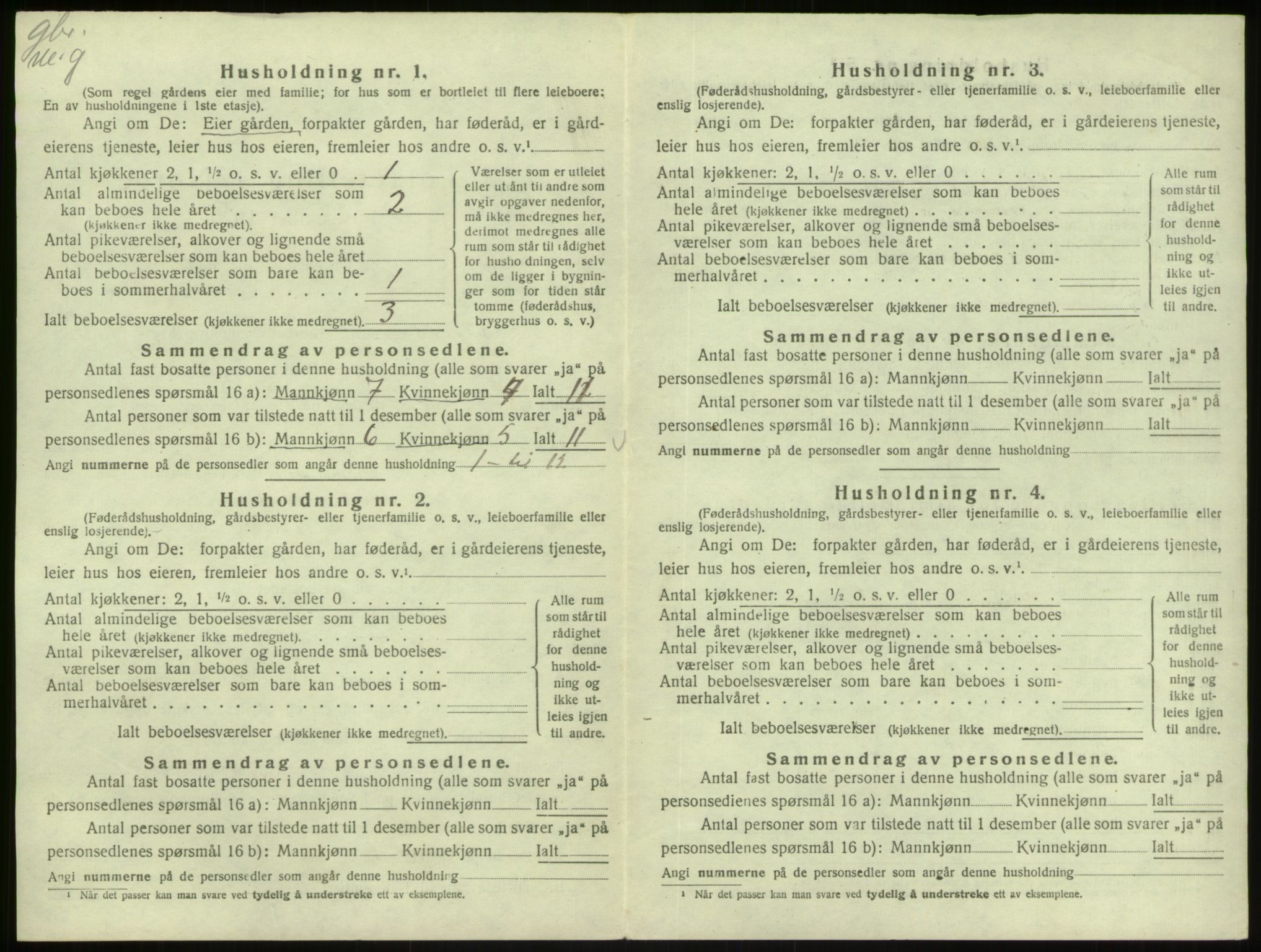 SAB, 1920 census for Masfjorden, 1920, p. 247