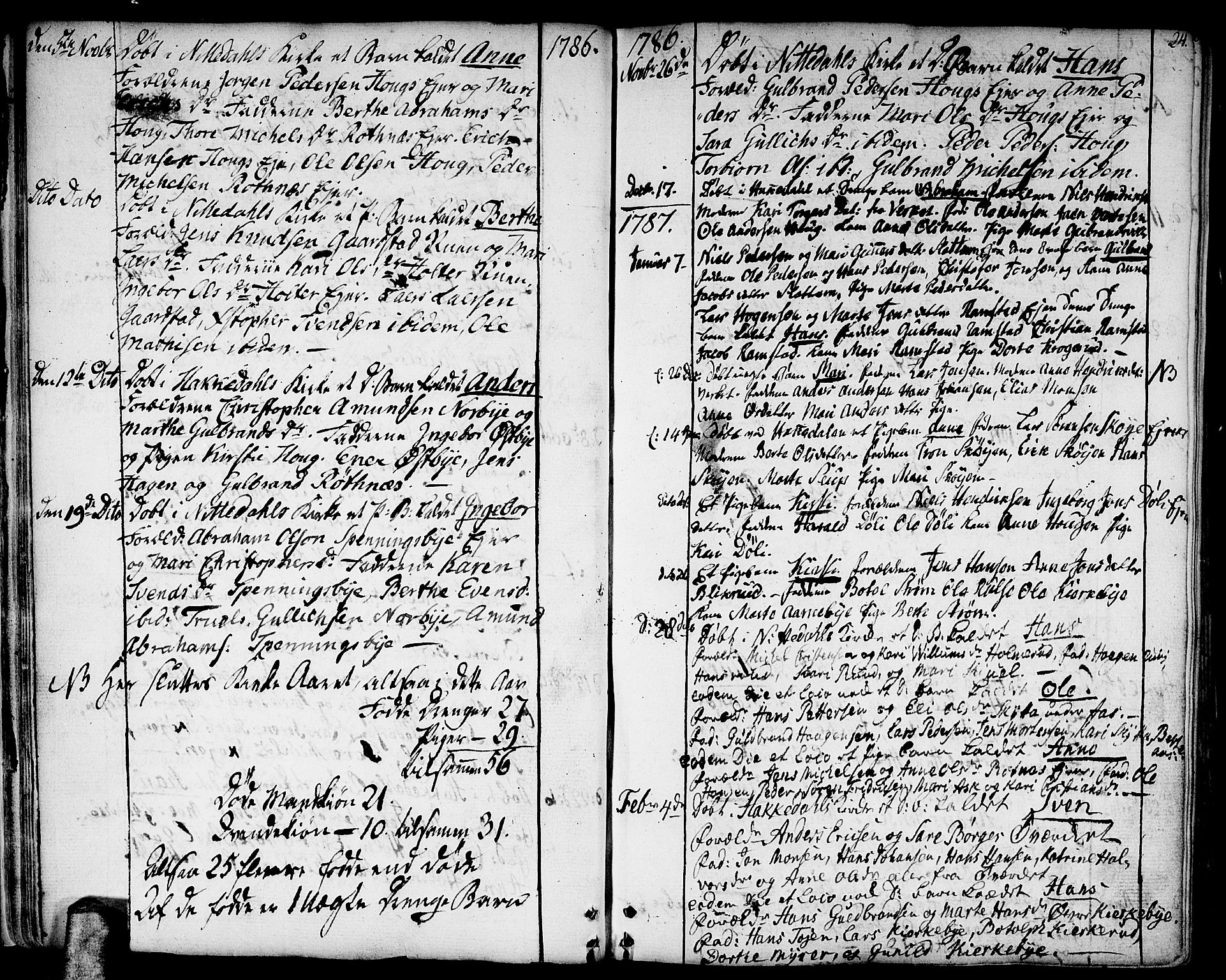 Nittedal prestekontor Kirkebøker, AV/SAO-A-10365a/F/Fa/L0002: Parish register (official) no. I 2, 1779-1814, p. 24