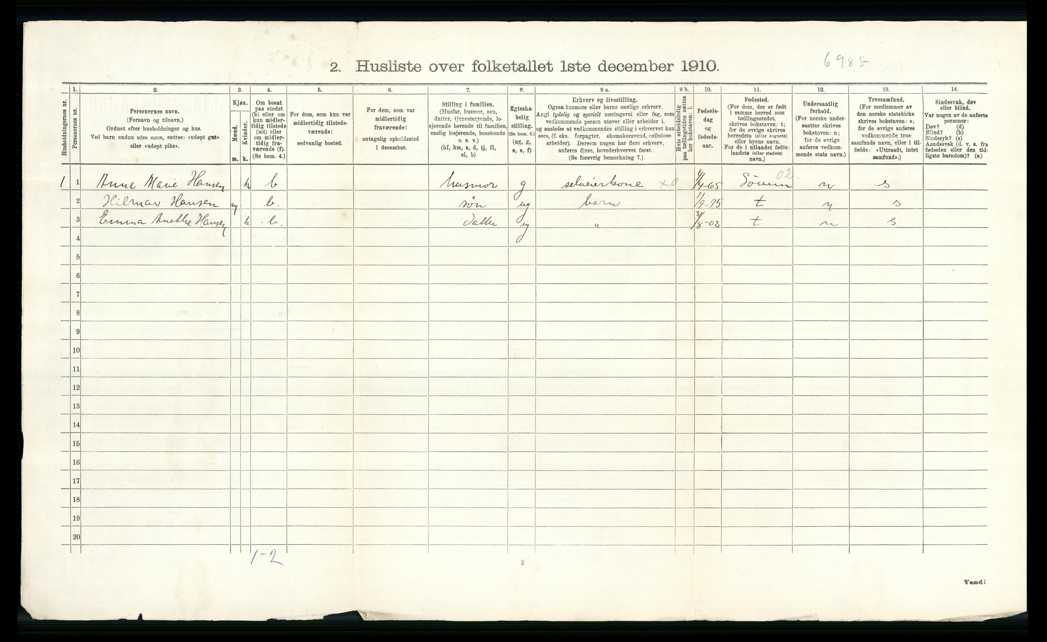 RA, 1910 census for Skedsmo, 1910, p. 602