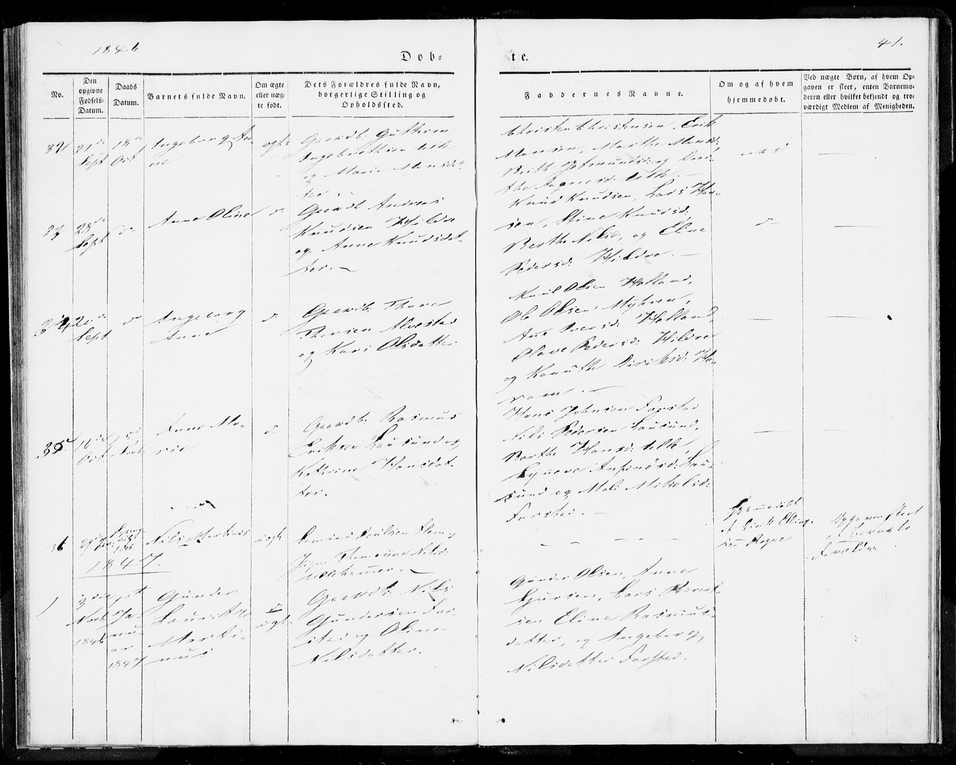 Ministerialprotokoller, klokkerbøker og fødselsregistre - Møre og Romsdal, AV/SAT-A-1454/536/L0496: Parish register (official) no. 536A05, 1840-1847, p. 41