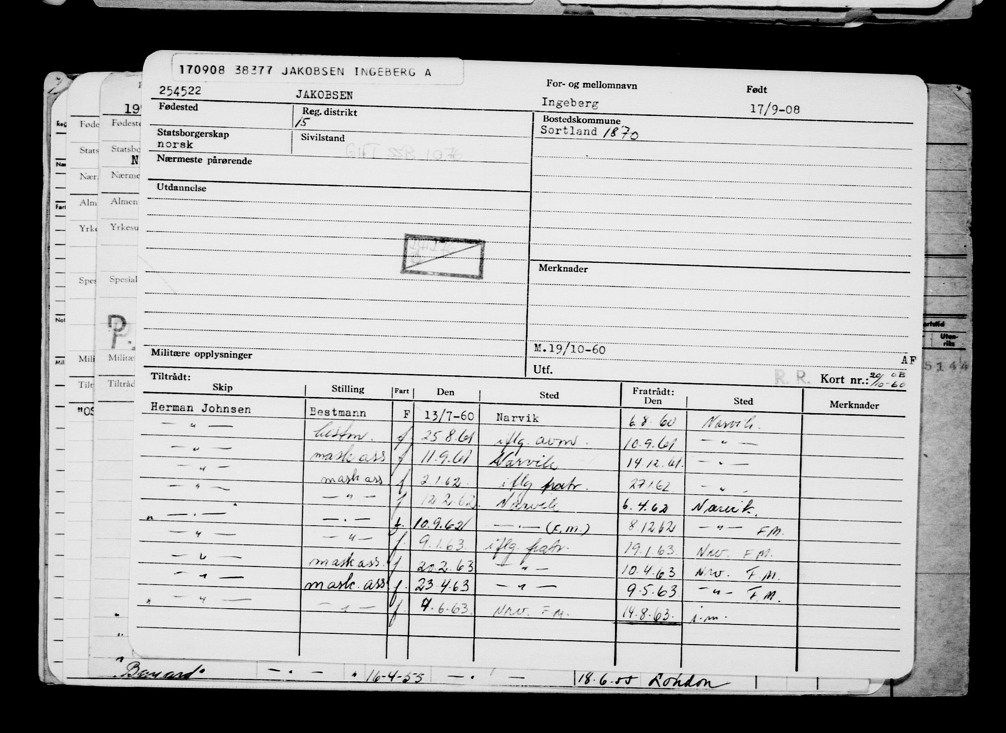 Direktoratet for sjømenn, AV/RA-S-3545/G/Gb/L0079: Hovedkort, 1908, p. 227