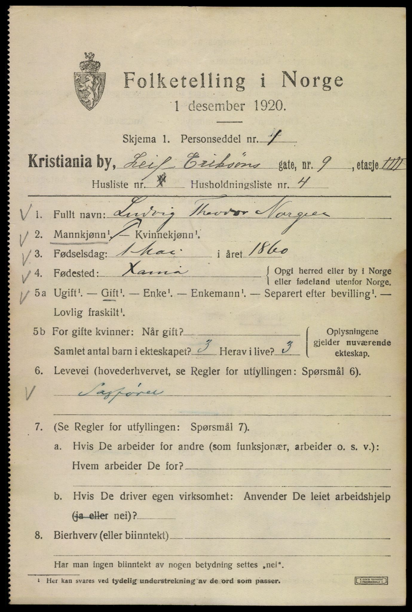 SAO, 1920 census for Kristiania, 1920, p. 362327