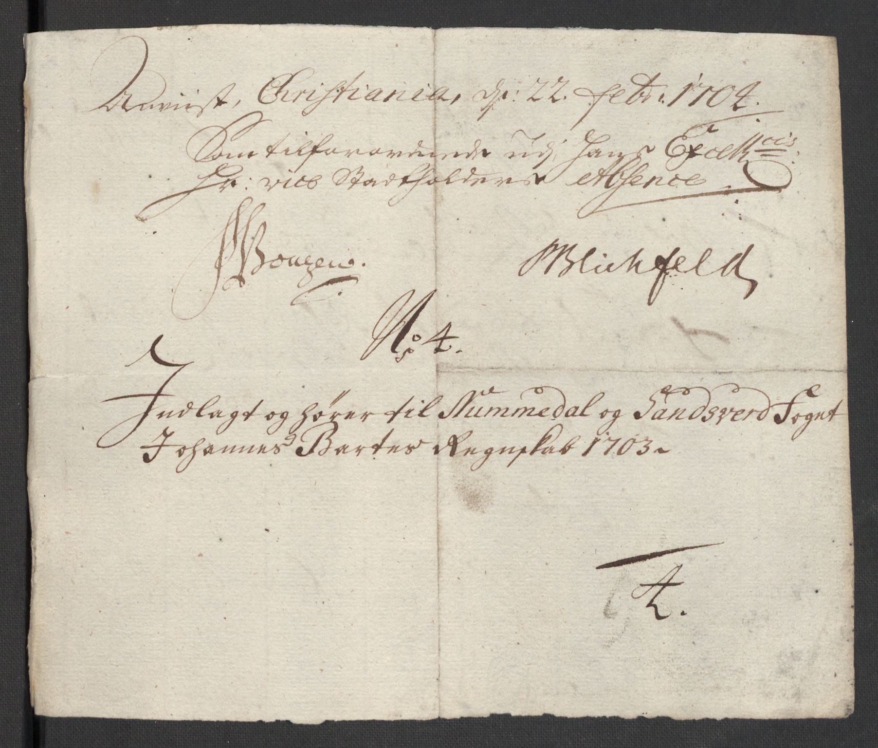 Rentekammeret inntil 1814, Reviderte regnskaper, Fogderegnskap, RA/EA-4092/R24/L1581: Fogderegnskap Numedal og Sandsvær, 1703, p. 44