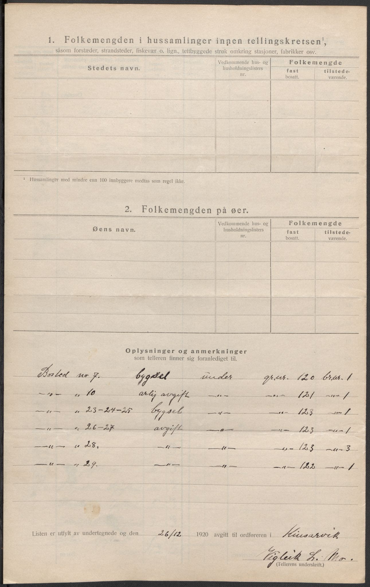 SAB, 1920 census for Kinsarvik, 1920, p. 19