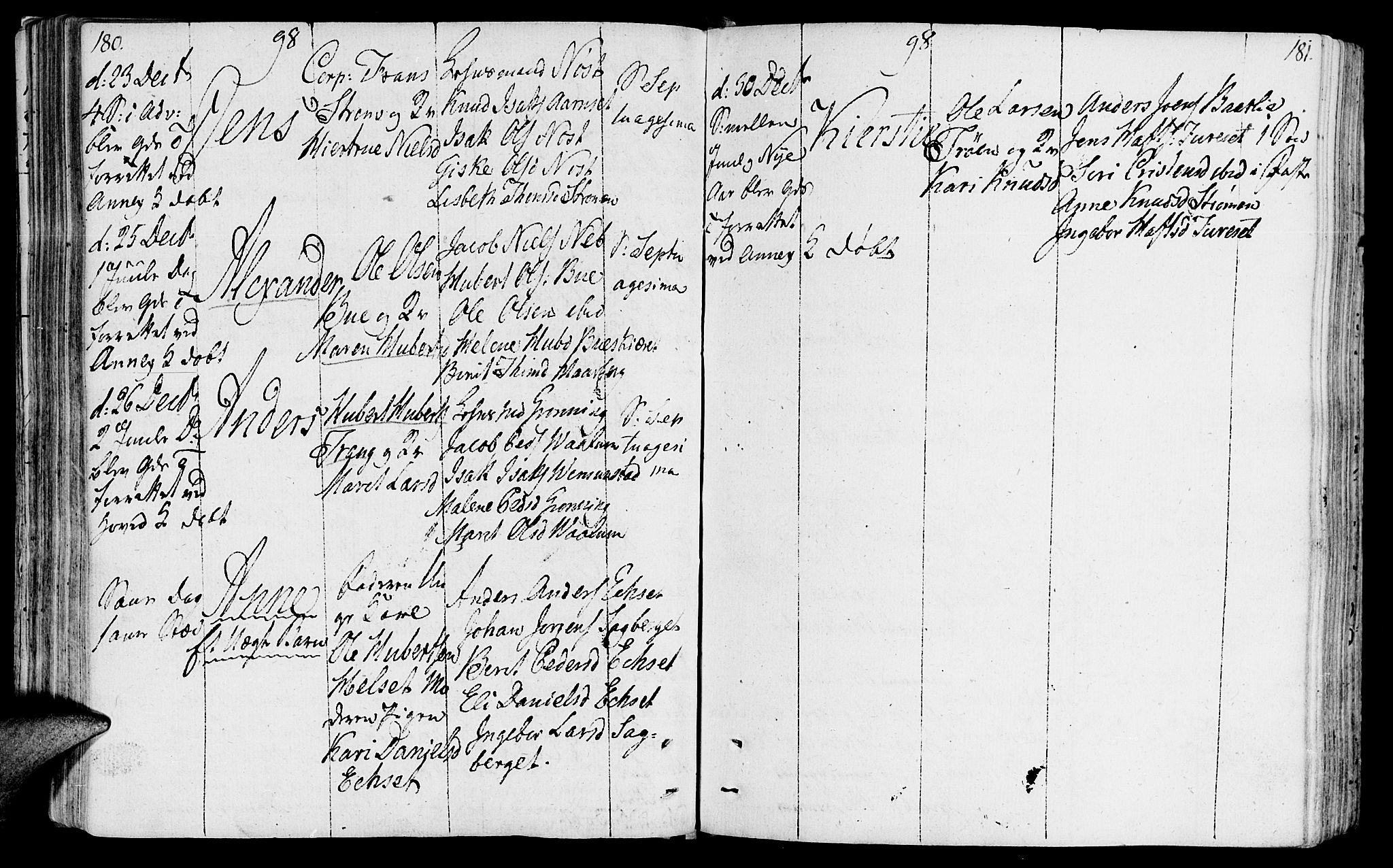 Ministerialprotokoller, klokkerbøker og fødselsregistre - Sør-Trøndelag, AV/SAT-A-1456/646/L0606: Parish register (official) no. 646A04, 1791-1805, p. 180-181