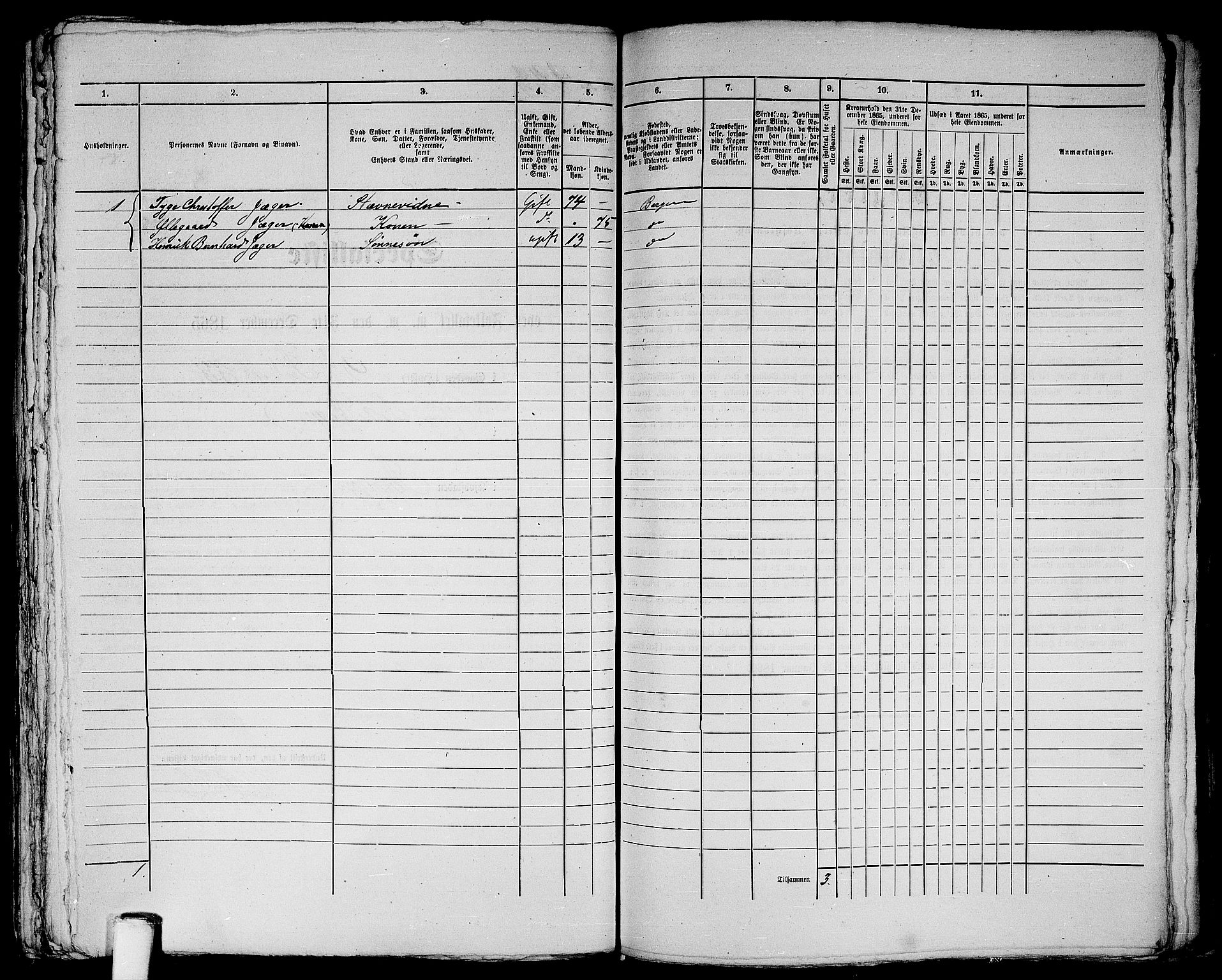 RA, 1865 census for Bergen, 1865, p. 491