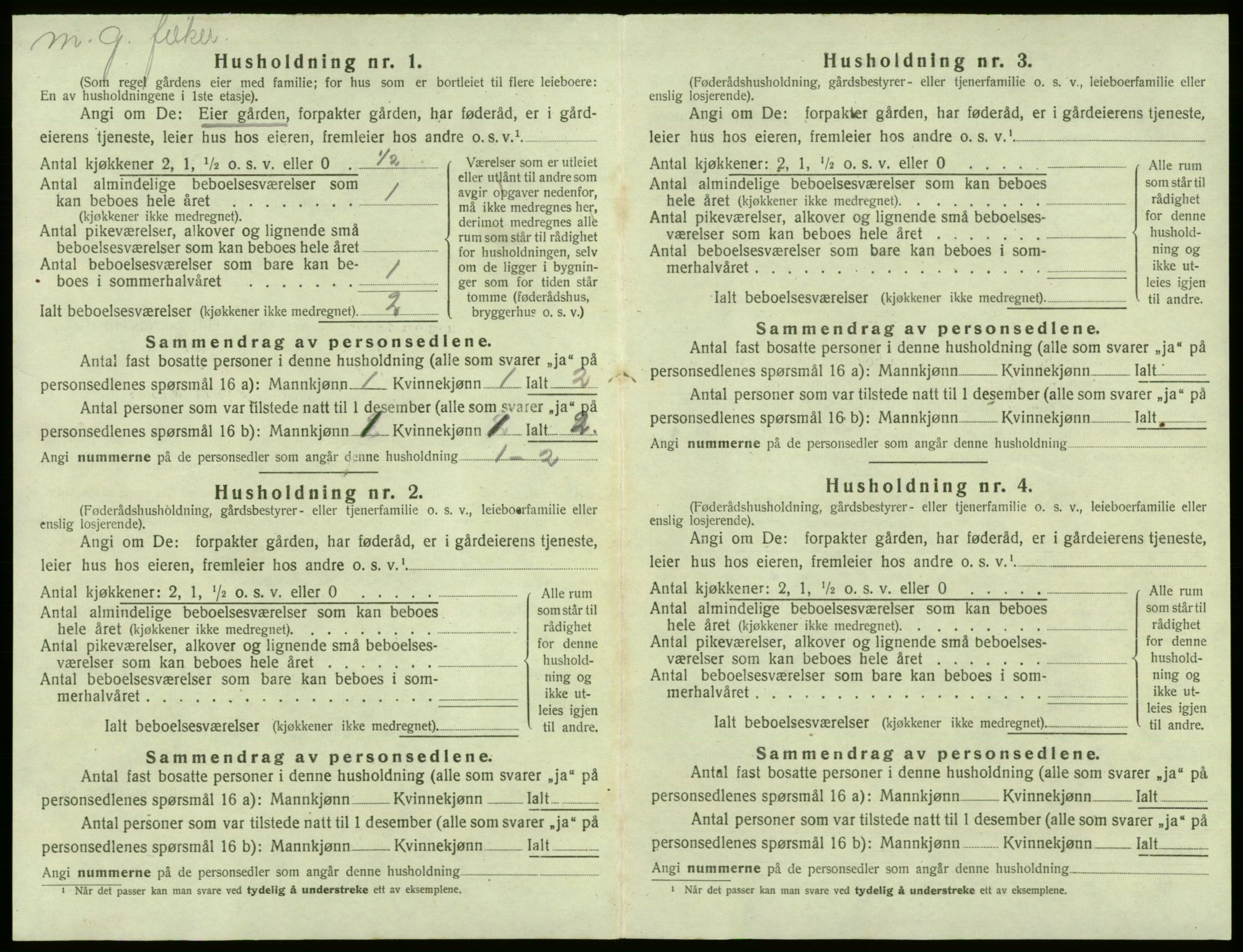 SAB, 1920 census for Sund, 1920, p. 842