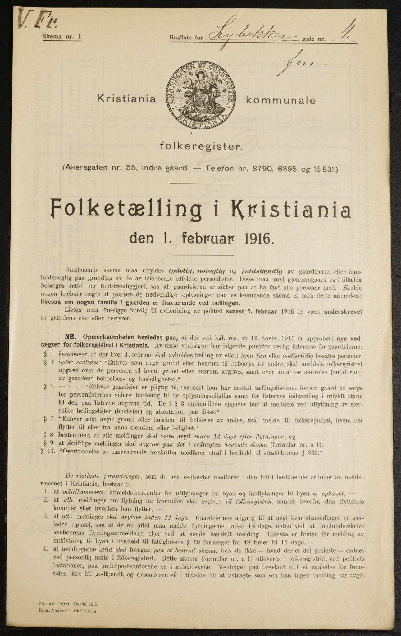 OBA, Municipal Census 1916 for Kristiania, 1916, p. 59744