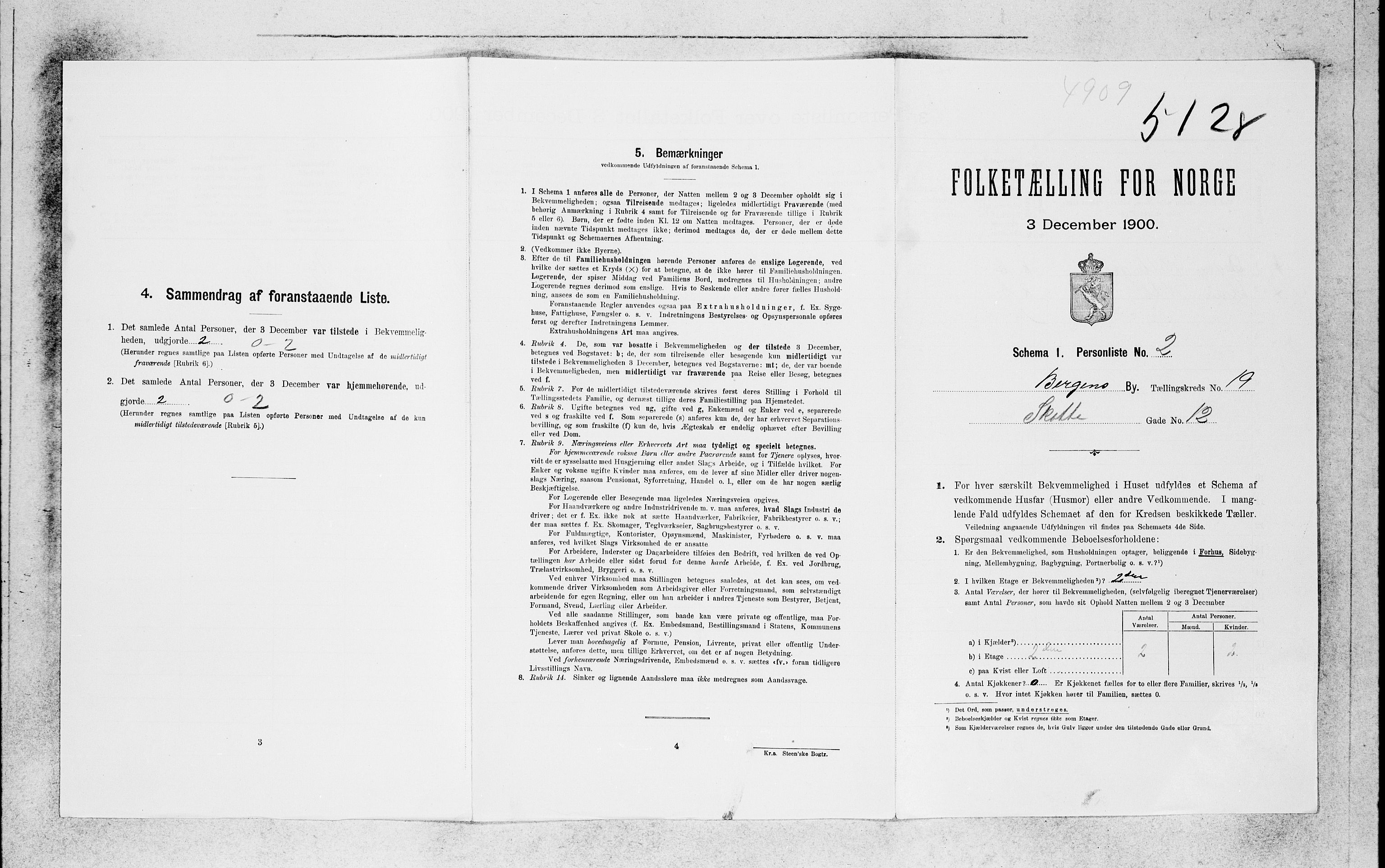 SAB, 1900 census for Bergen, 1900, p. 3804